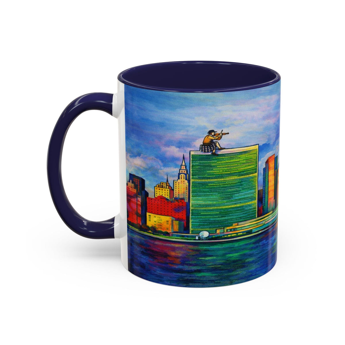 Fiddler on the Manhattan Roof  Marc Chagall-inspired Fan Art NYC Accent Coffee Mug