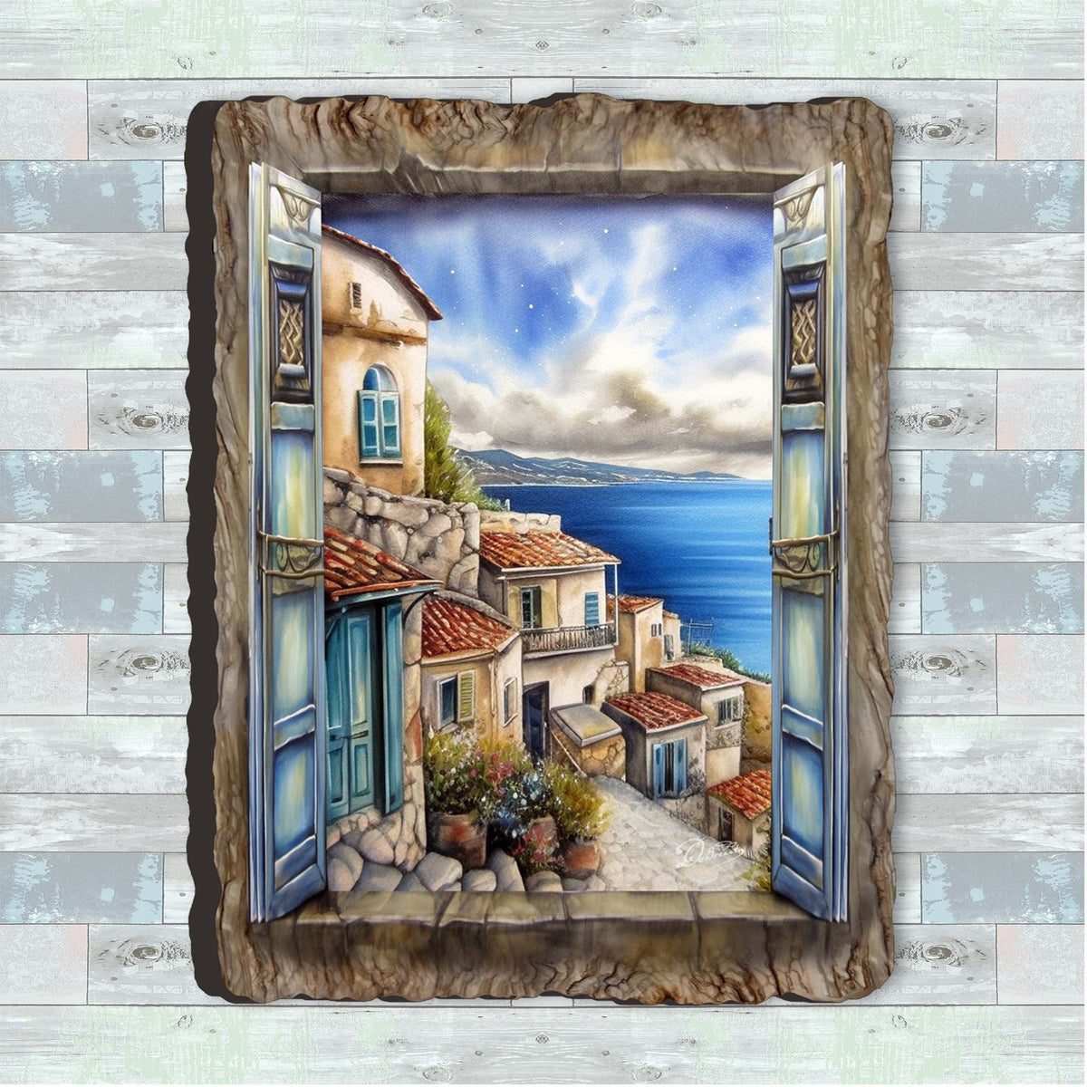 Coastal Town Window Wall Art by G. DeBrekht Coastal Décor - 8492107W