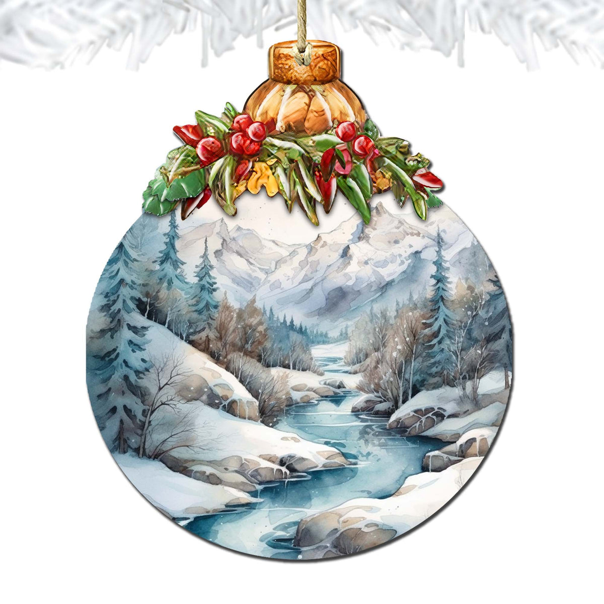 Alaska's Mountain Majesty Wooden Ornaments by G.Debrekht - Wildlife Holiday Décor - 870037