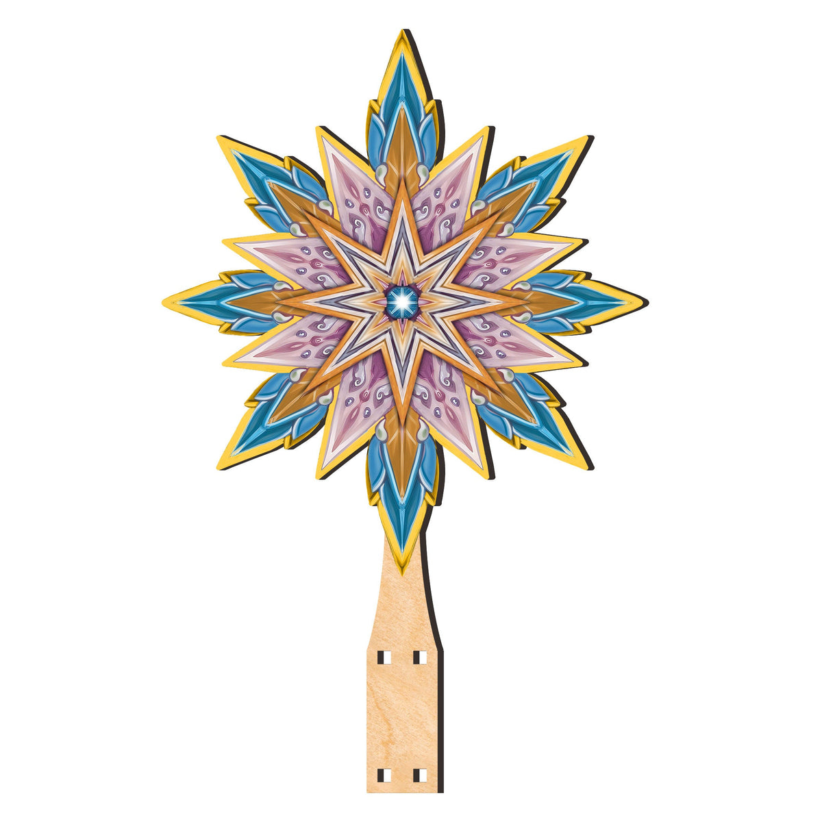 Classic Nativity Star Tree Topper Wooden Décor by D. Gelsinger - Nativity Holiday Décor - 89502-DG
