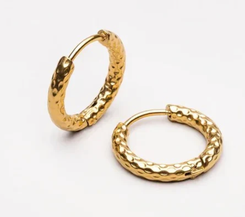 HoopLa “Going Out” 14K GP CZ Drop Hoop Earrings