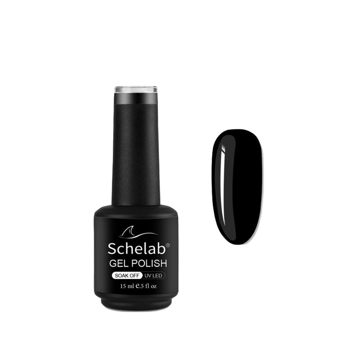 Schelab Long-Lasting 3-Step Gel Nail Polish - Black (001 Siyah), 0.51 fl oz