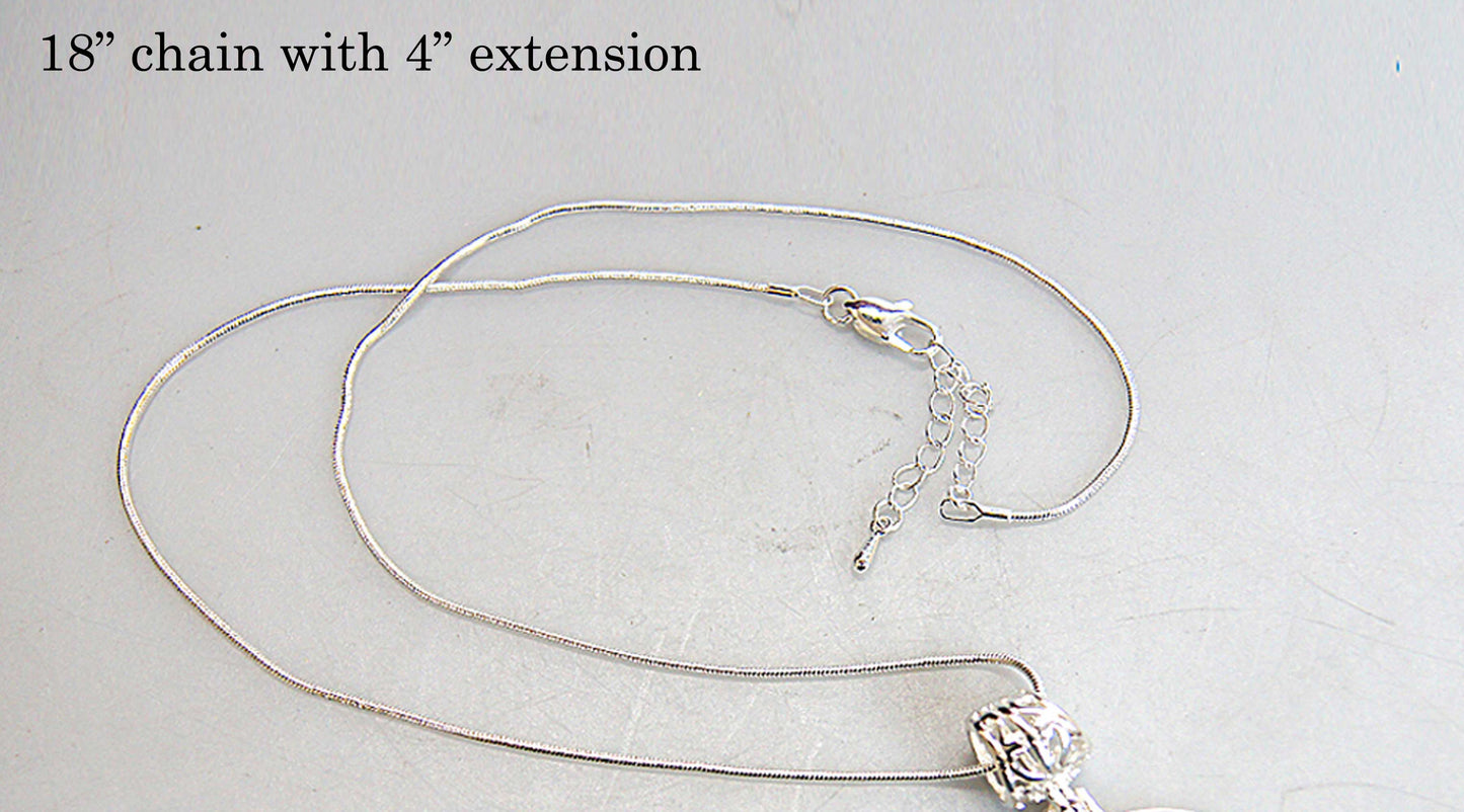 Little Santa Silver Plated Medal Pendant Necklace - 44153O