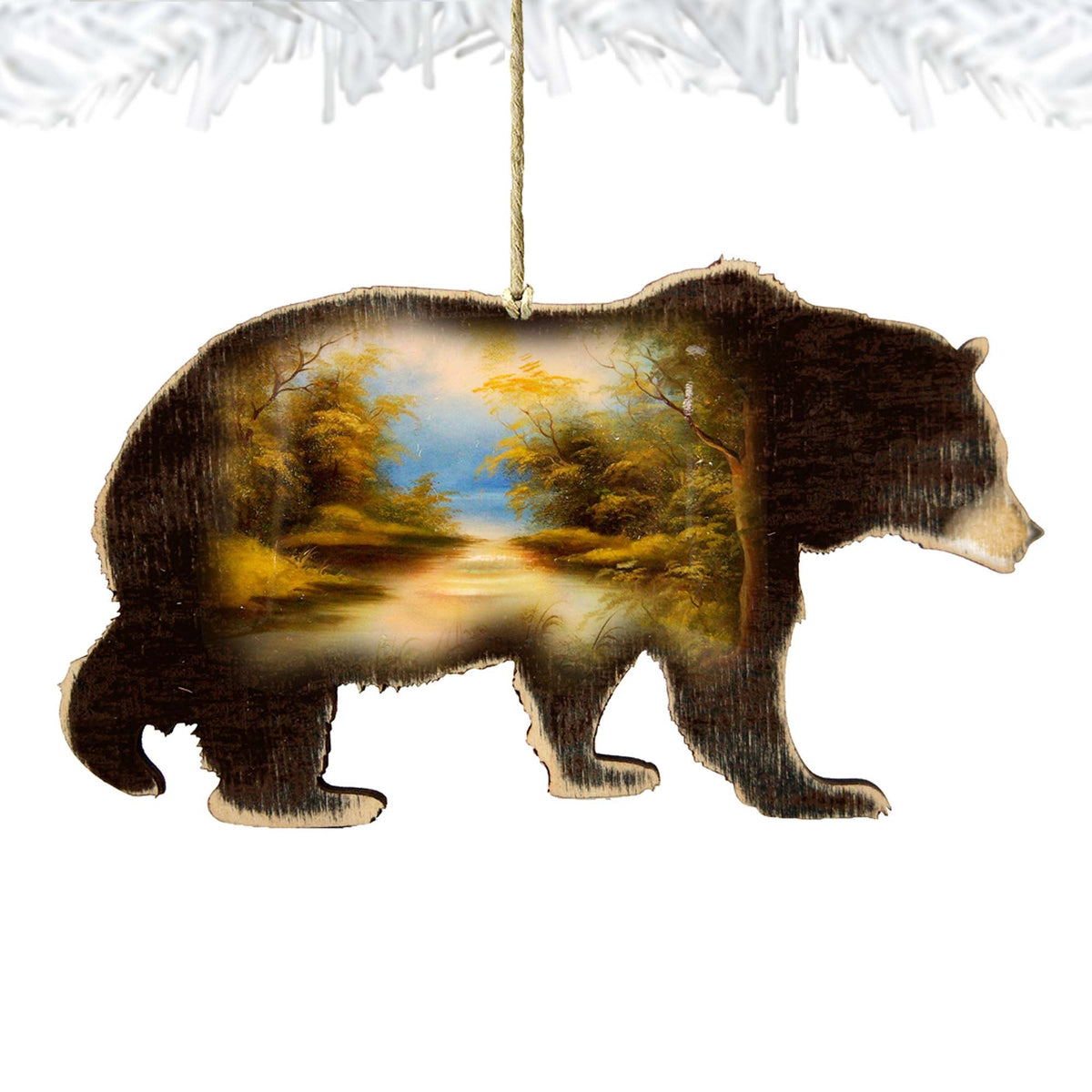 Black Bear Wooden Ornaments - Tree Ornament by G. DeBrekht - Wildlife Holiday Decor - 8198215-4