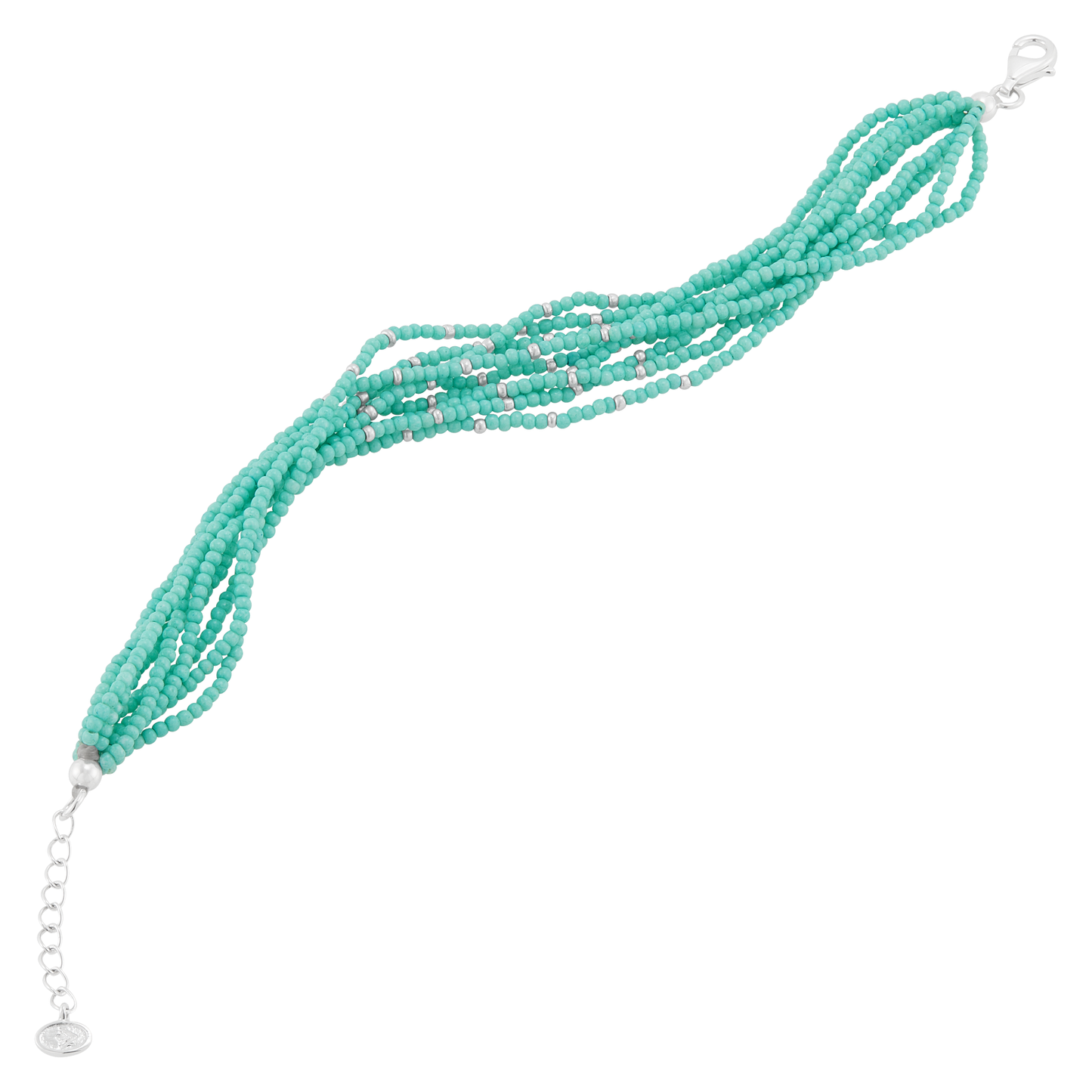 Bracelet Silpada « Cascade Tranquille » en argent sterling et perles de rocaille sarcelle