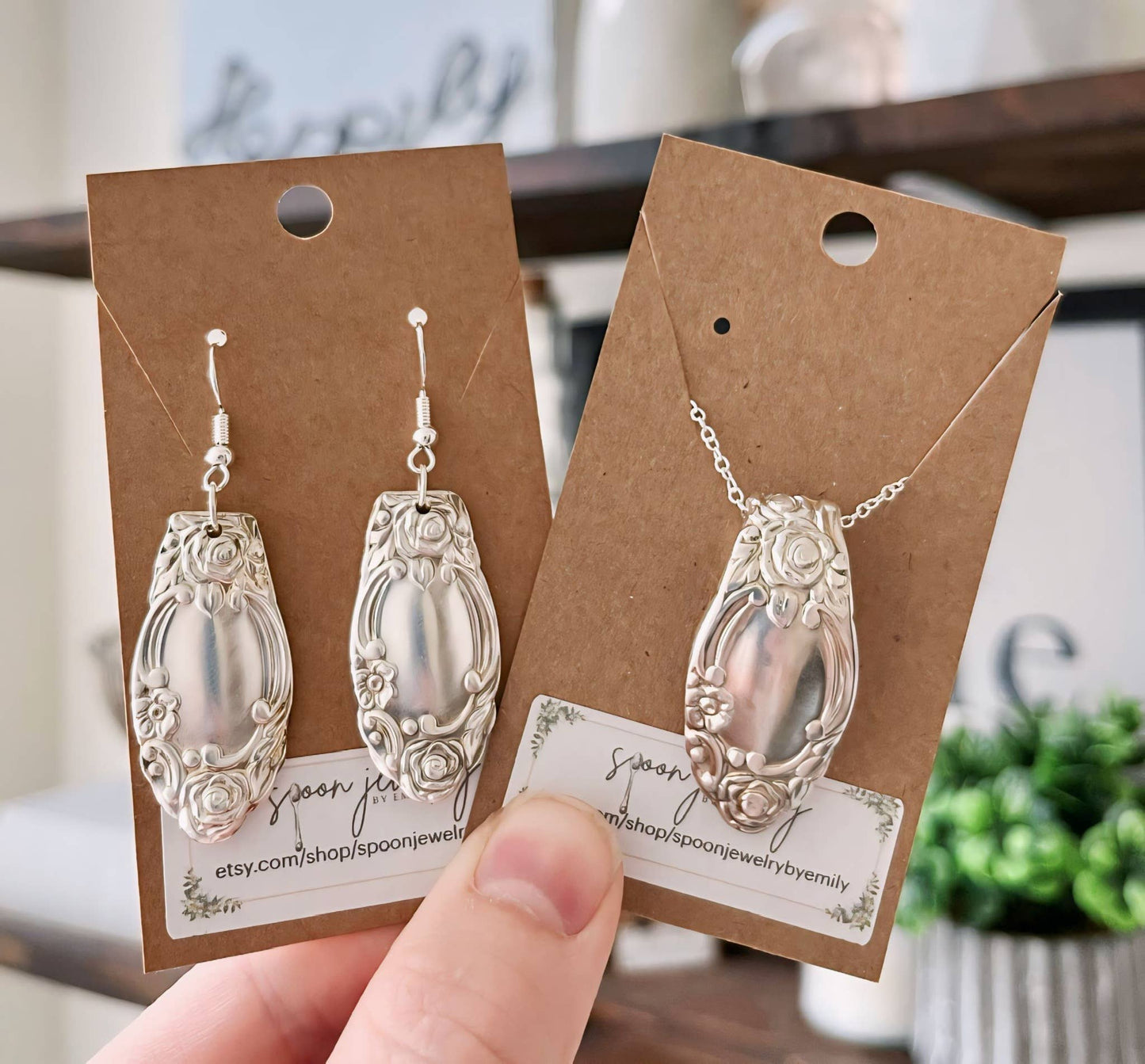Emily’s Sterling Silver Ballard Country Lane Spoon Necklace and Earring Set