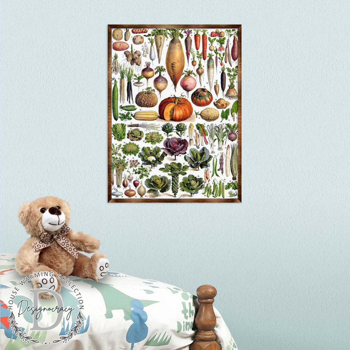 Montessori Wooden Poster Root Vegetables