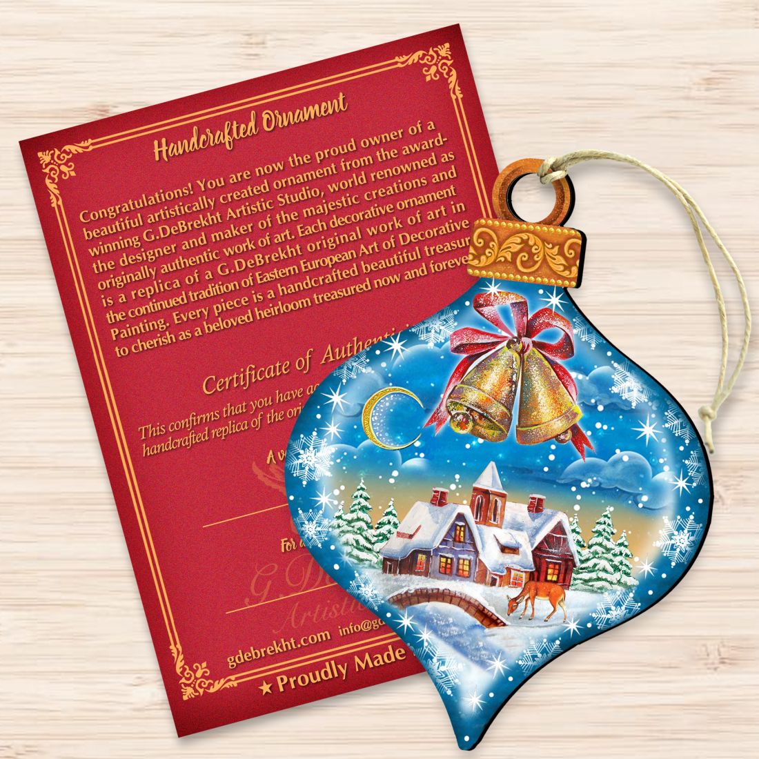 Winter Drop Christmas Wooden Ornaments by G. DeBrekht - Christmas Santa Snowman Decor - 8112182
