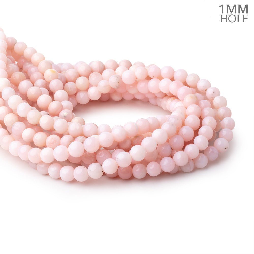 8mm Pink Peruvian Opal Plain Round Beads 15 inch 48 pieces 1mm holes