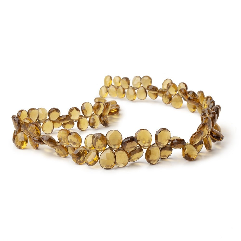 8x6-11x9mm Whiskey Quartz Faceted Pear 14.5 inch 106 Beads AA