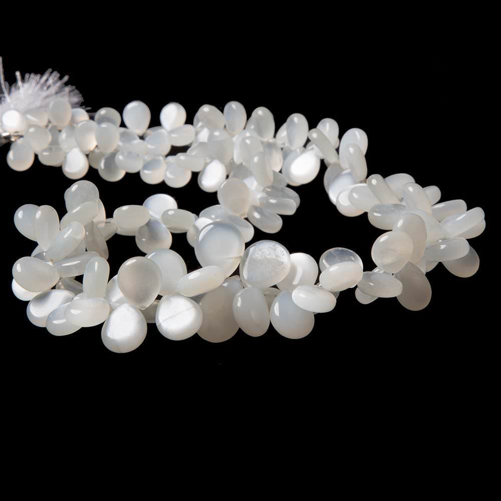 10x12-10x14mm Ceylon White Moonstone plain pear beads 18 inch 110 pieces