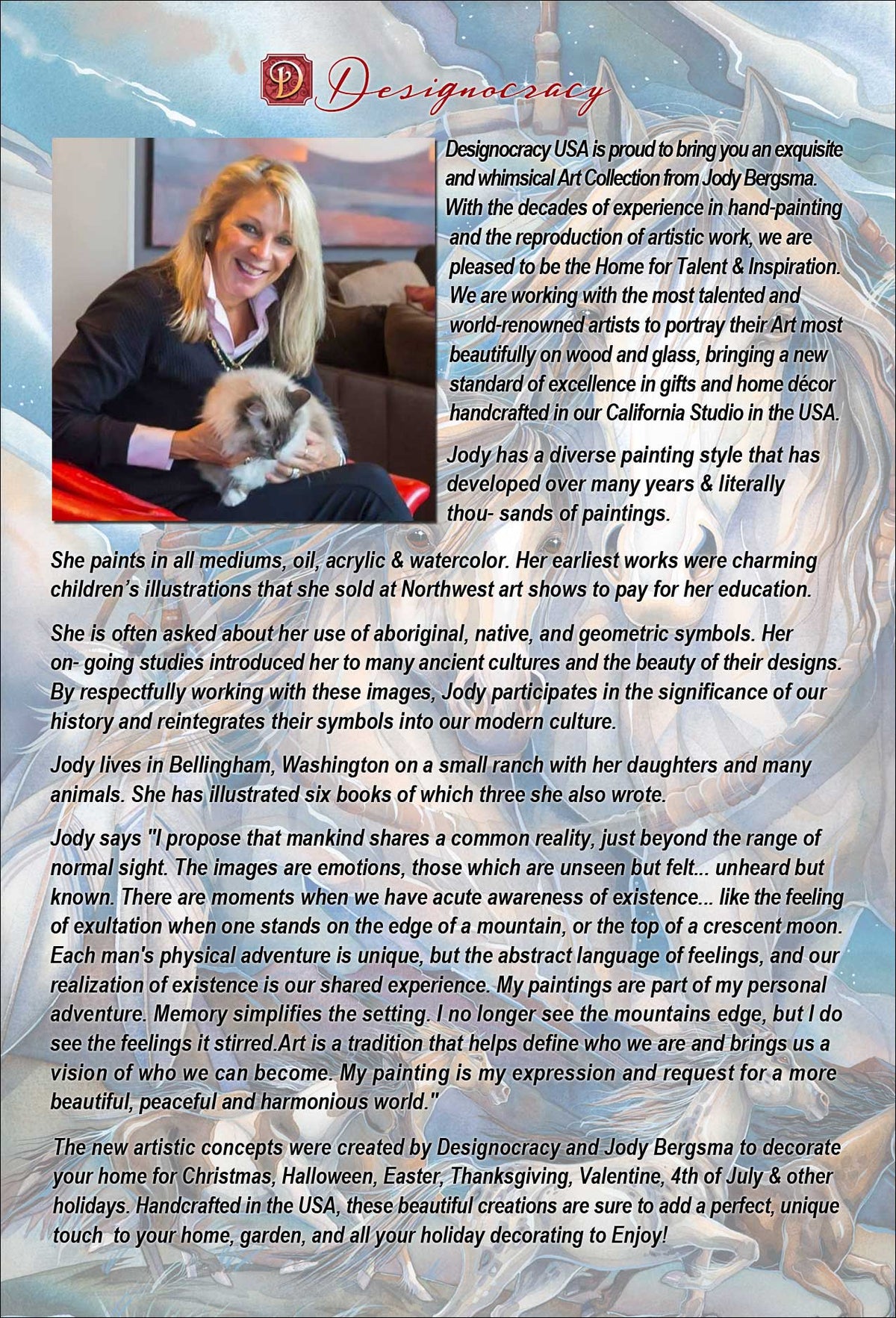In Spirit I Am Free Wolves Ravens Wooden Ornaments by J. Bergsma - Wildlife Holiday Decor - 8591723-JB