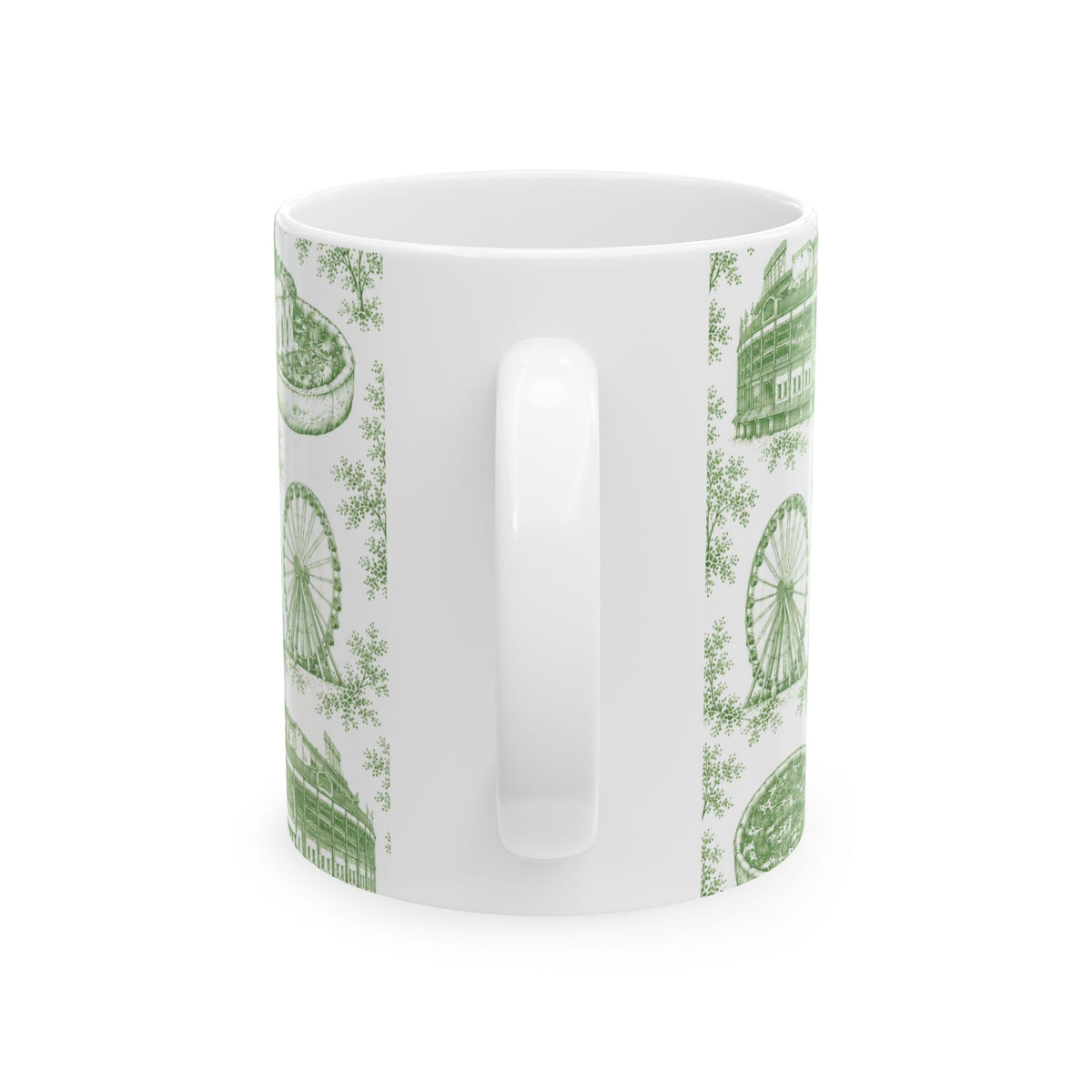 Chicago Green Toile de Jouy Ceramic Mug (11oz)