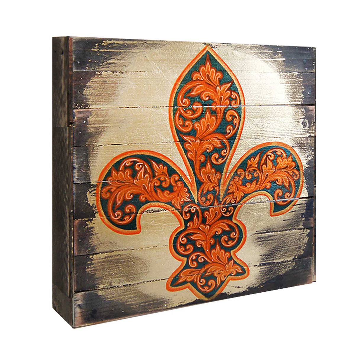 Cross Fleur-de-lis Wooden Gold Plated Wall Art by Museum Icon - Celtic Decor - 850442-09