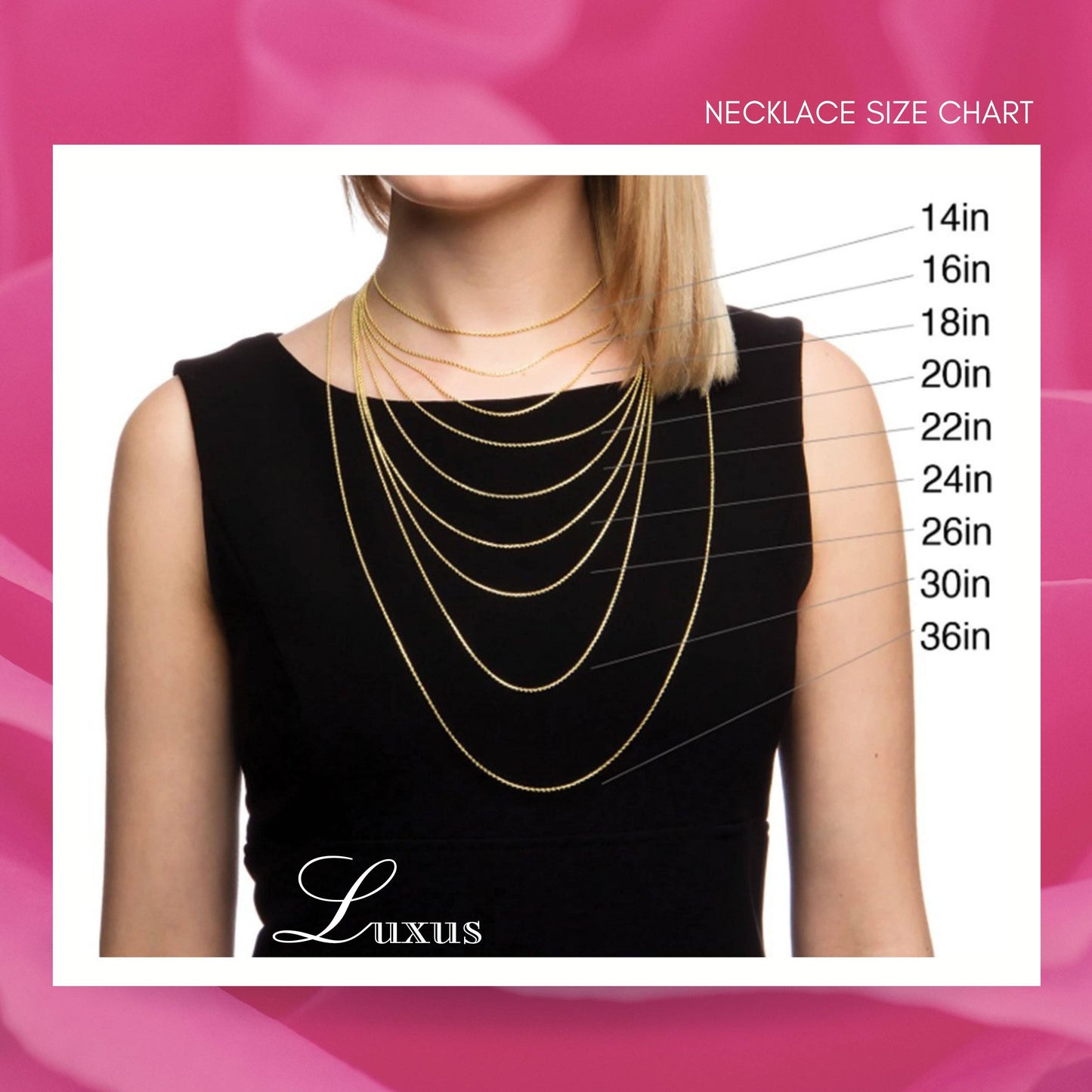 Chaîne fine Luxus Accessories en or 18 carats avec pendentif perles tricolores