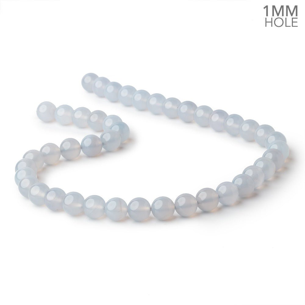 9mm Turkish Blue Chalcedony Plain Round Beads 15.5 inch 42 pieces
