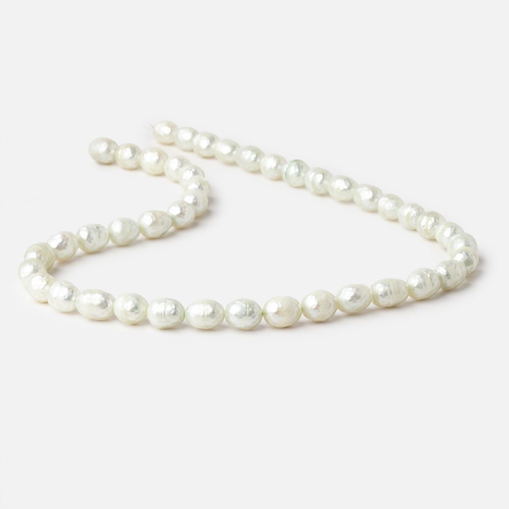9x7mm Pale Mint Faceted Oval Freshwater Pearls 16 inch 33 pieces