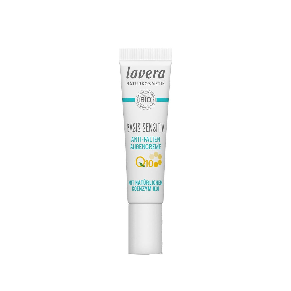 Lavera Basis Sensitiv Anti-Ageing Q10 Eye Cream - Natural Anti-Aging Eye Care for Sensitive Skin, 0.51 fl oz