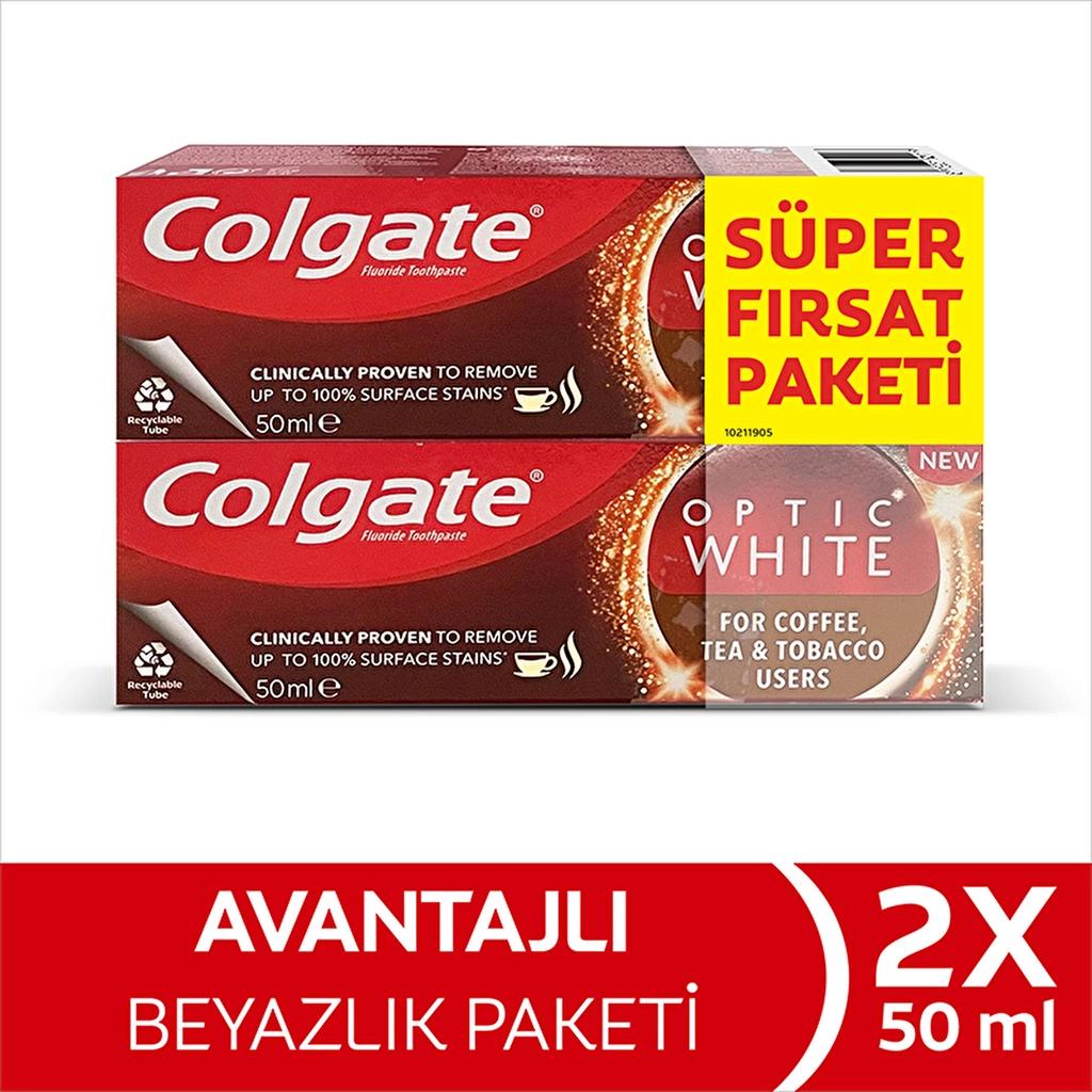 Colgate Optic White Teeth Whitening Toothpaste Duo 2x50ml