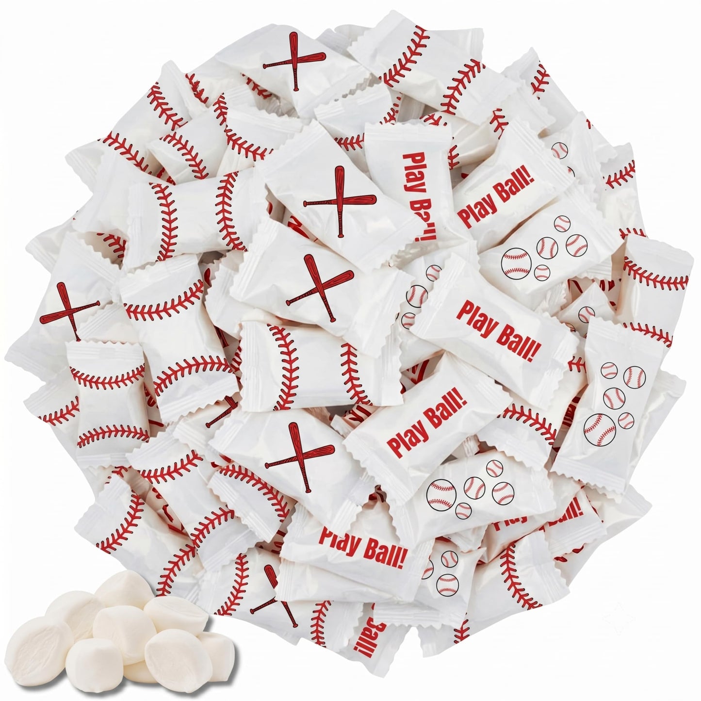 Baseball Butter Mints Individually Wrapped – Baseball Party Candy, Bulk Buttermints for Sports Birthday Parties, Team Banquets, Goodie Bags & Candy Buffets (110 or 220 Count)