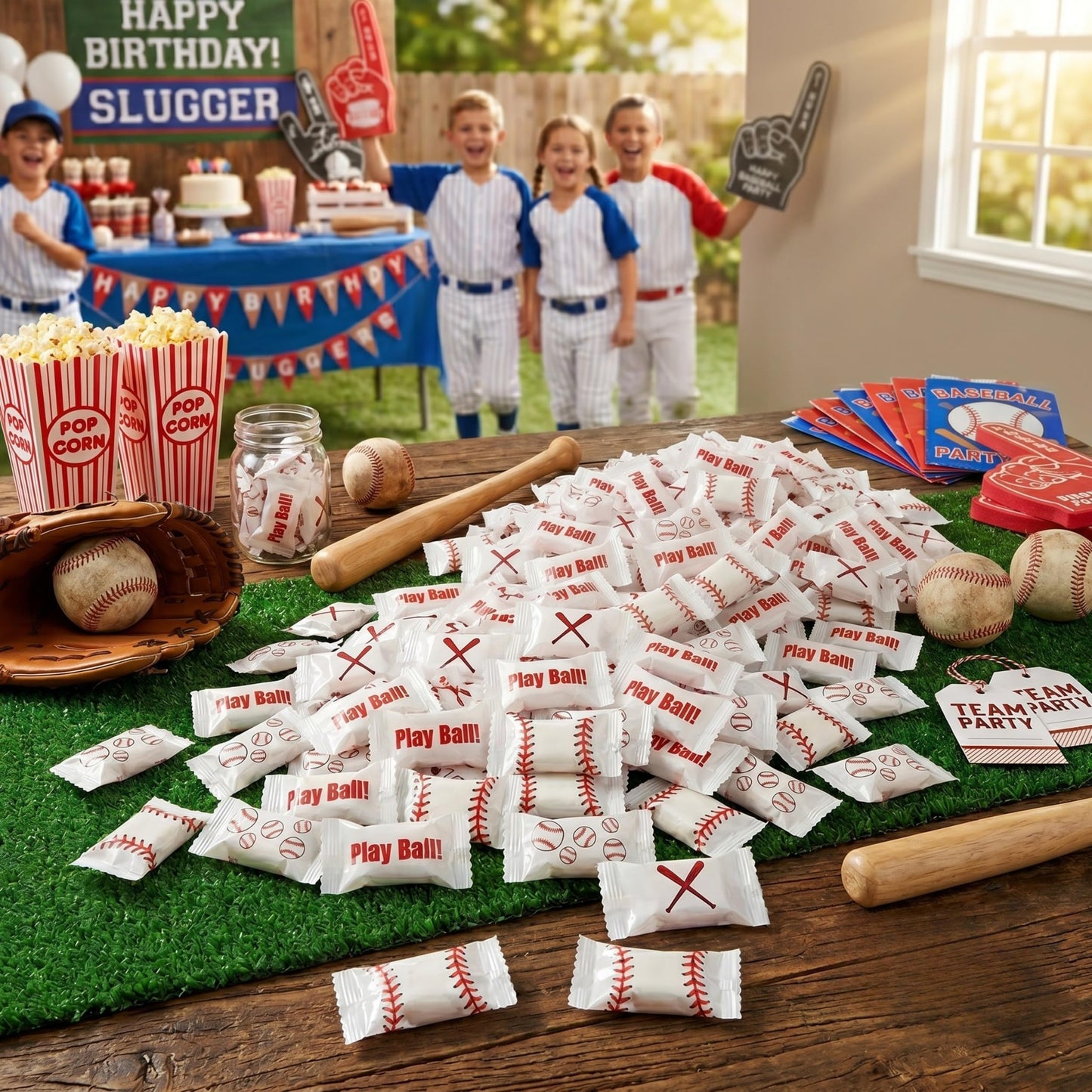 Baseball Butter Mints Individually Wrapped – Baseball Party Candy, Bulk Buttermints for Sports Birthday Parties, Team Banquets, Goodie Bags & Candy Buffets (110 or 220 Count)
