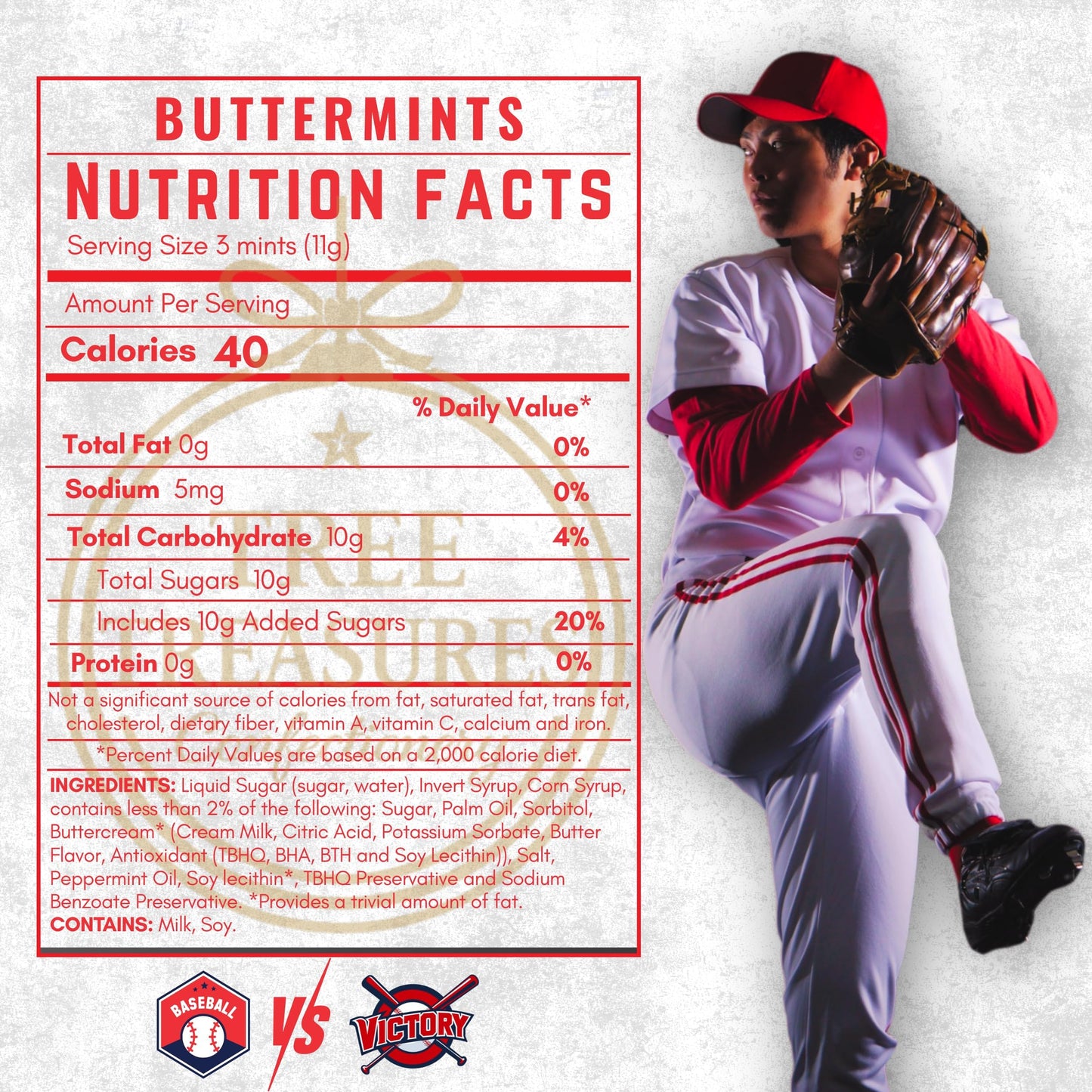 Baseball Butter Mints Individually Wrapped – Baseball Party Candy, Bulk Buttermints for Sports Birthday Parties, Team Banquets, Goodie Bags & Candy Buffets (110 or 220 Count)