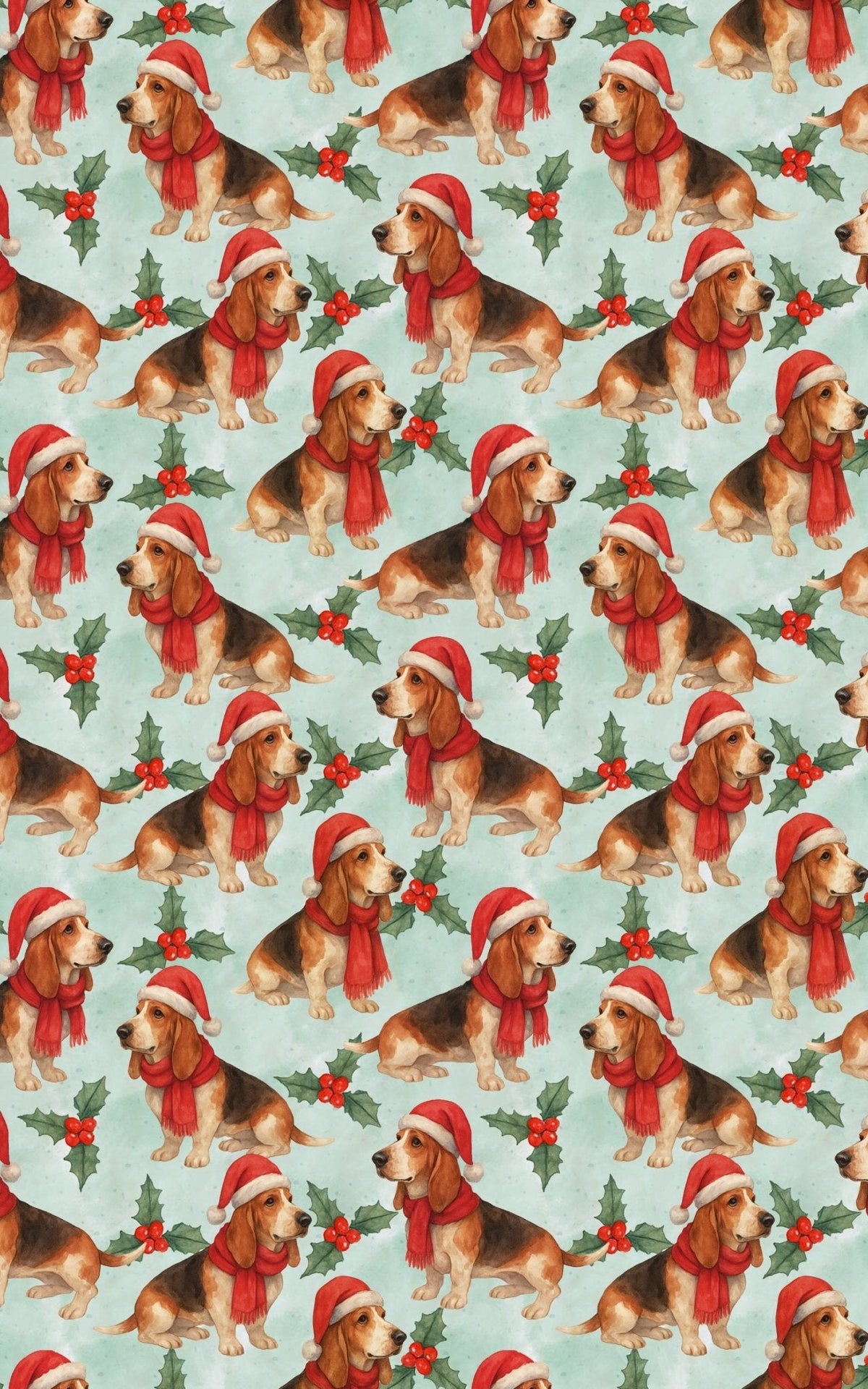 Holly Hat Harmony Hound Wrapping Paper