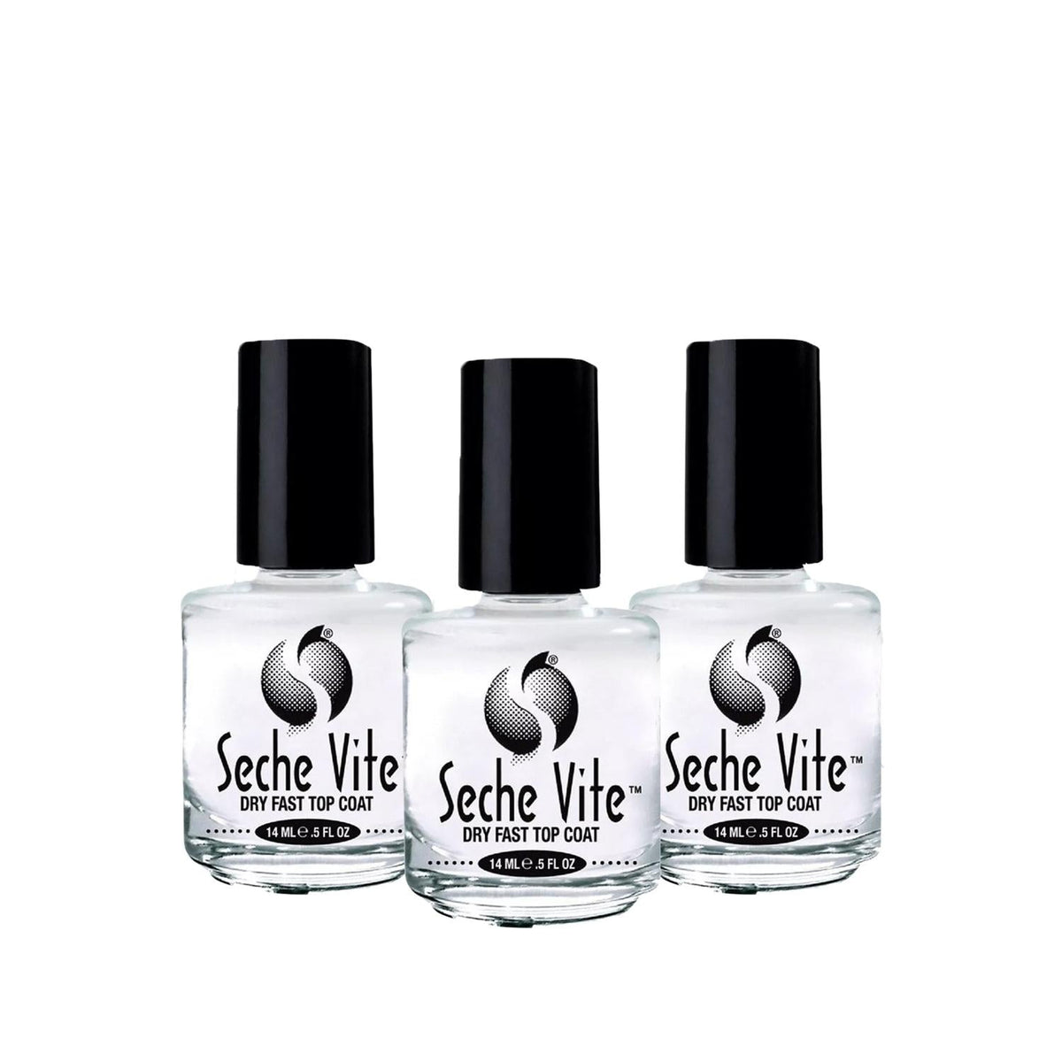 Seche Vite Nail Dryer - Quick Dry Nail Polish Solution for Efficient Nail Care - 14ml x 3