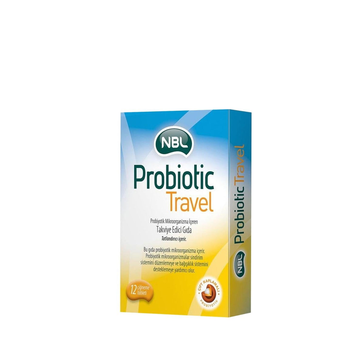 NBL Probiotic Travel: Chewable Probiotics for Digestive Health & Immunity Boost - Travel-Friendly, 12 Tablets