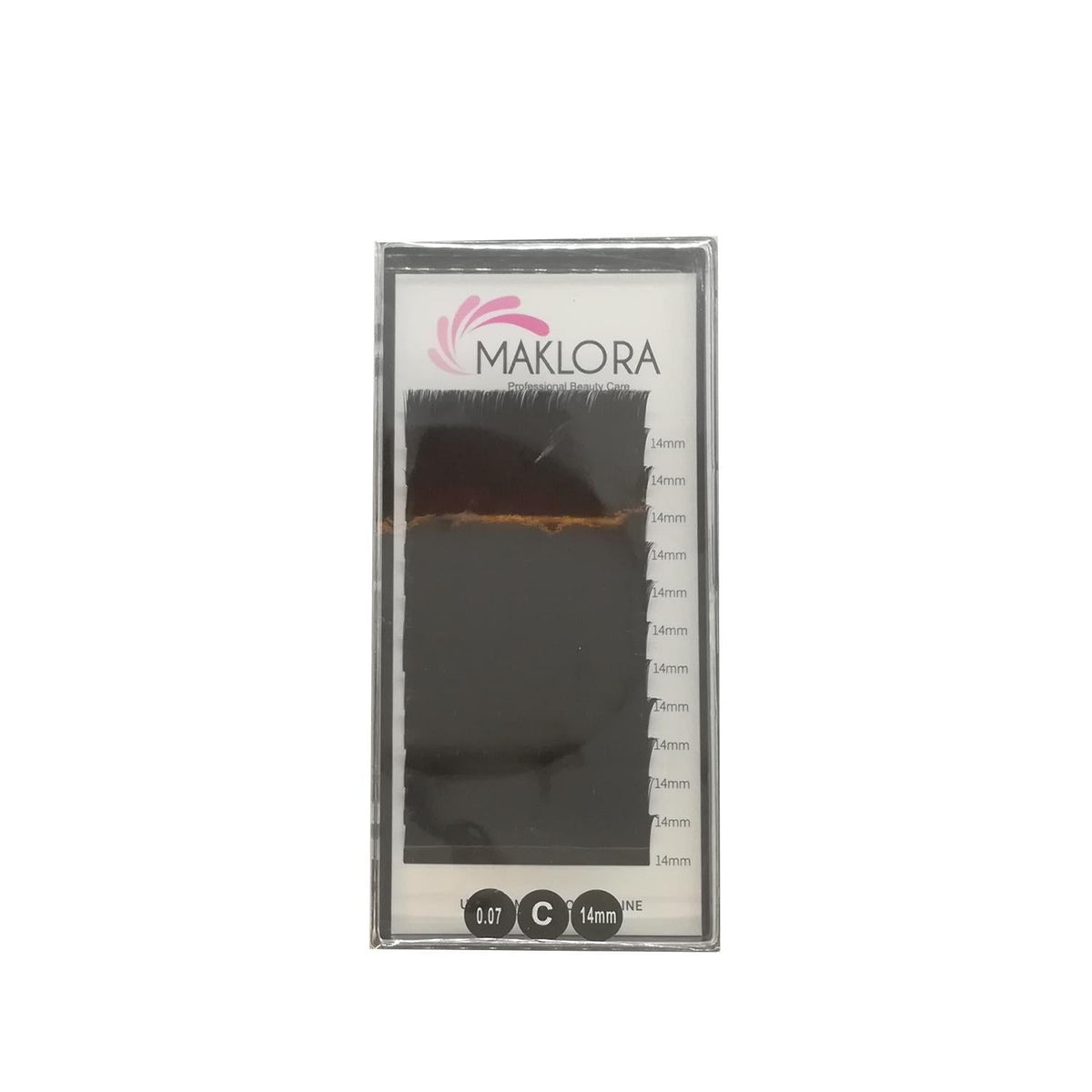 Maklora Silk False Eyelashes Volume C Curl 0.07 Thickness 14mm Length - Enhancing Eyelashes with Natural Look and Volume