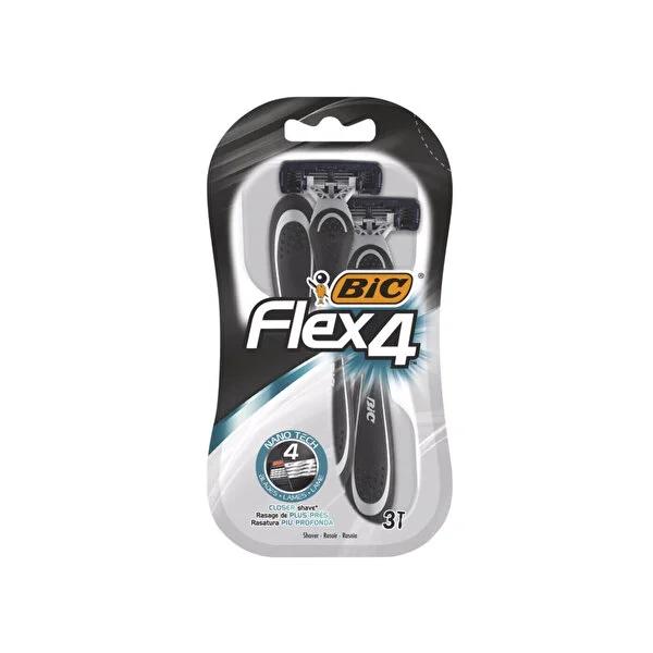BIC Men's Razors - Flex4 4-Blade Shaving Kit for Close Shave, Ergonomic Handle, Aloe Vera Lubricating Strip