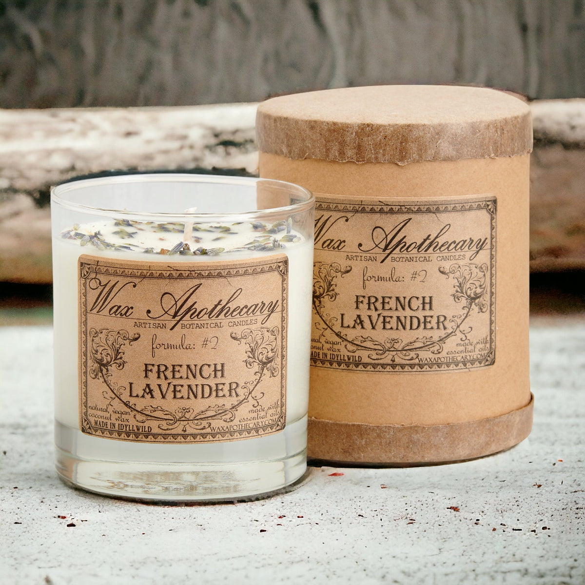 French Lavender 7 oz Botanical Candle in Scotch Glass