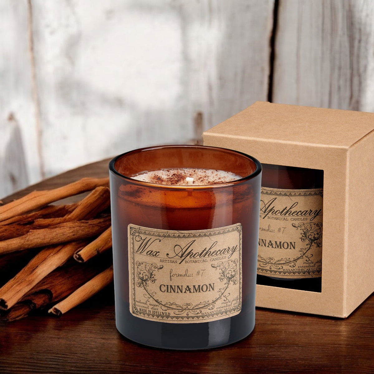9 oz Cinnamon Artisan Amber Glass Candle