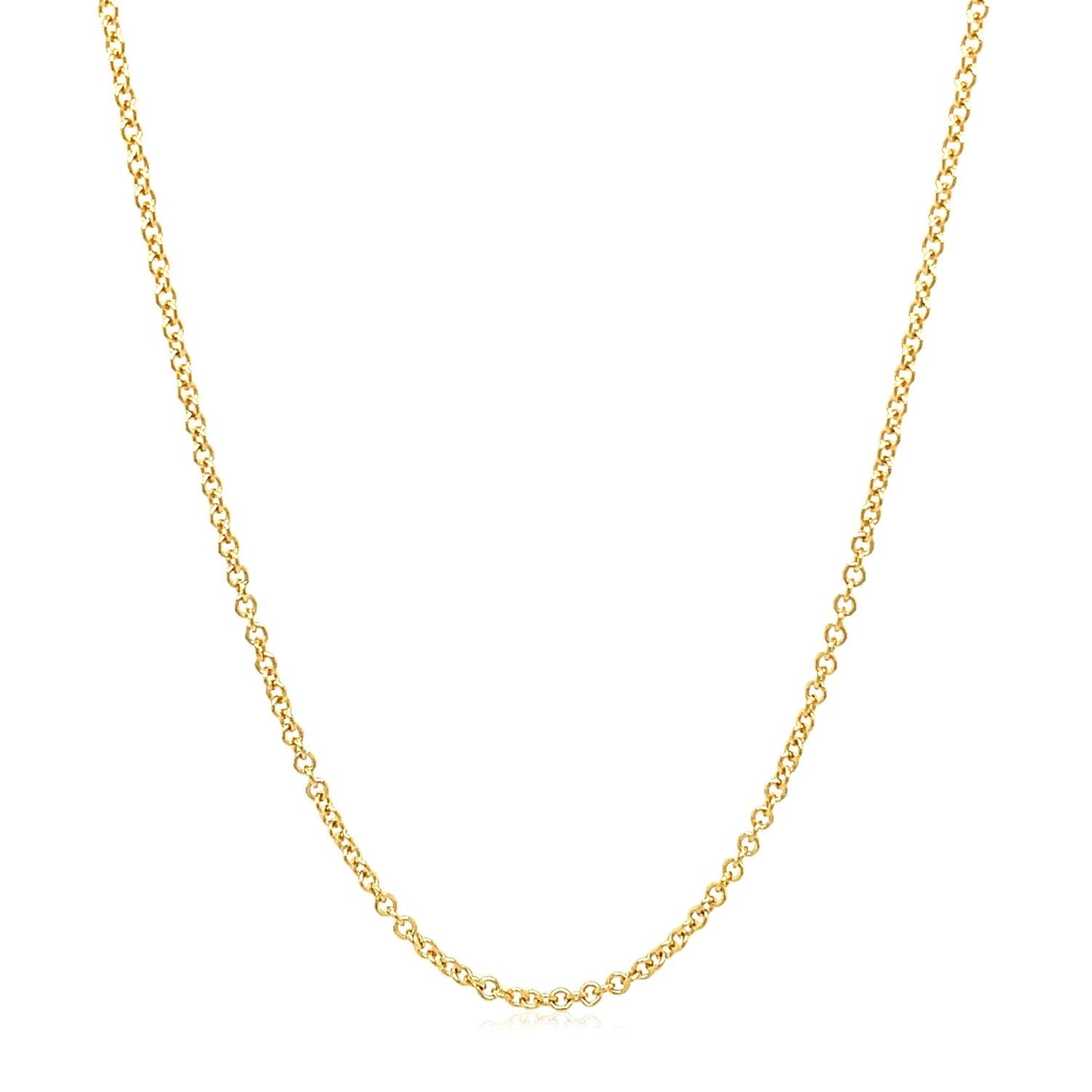 14k Yellow Gold Round Cable Link Chain (1.50 mm)