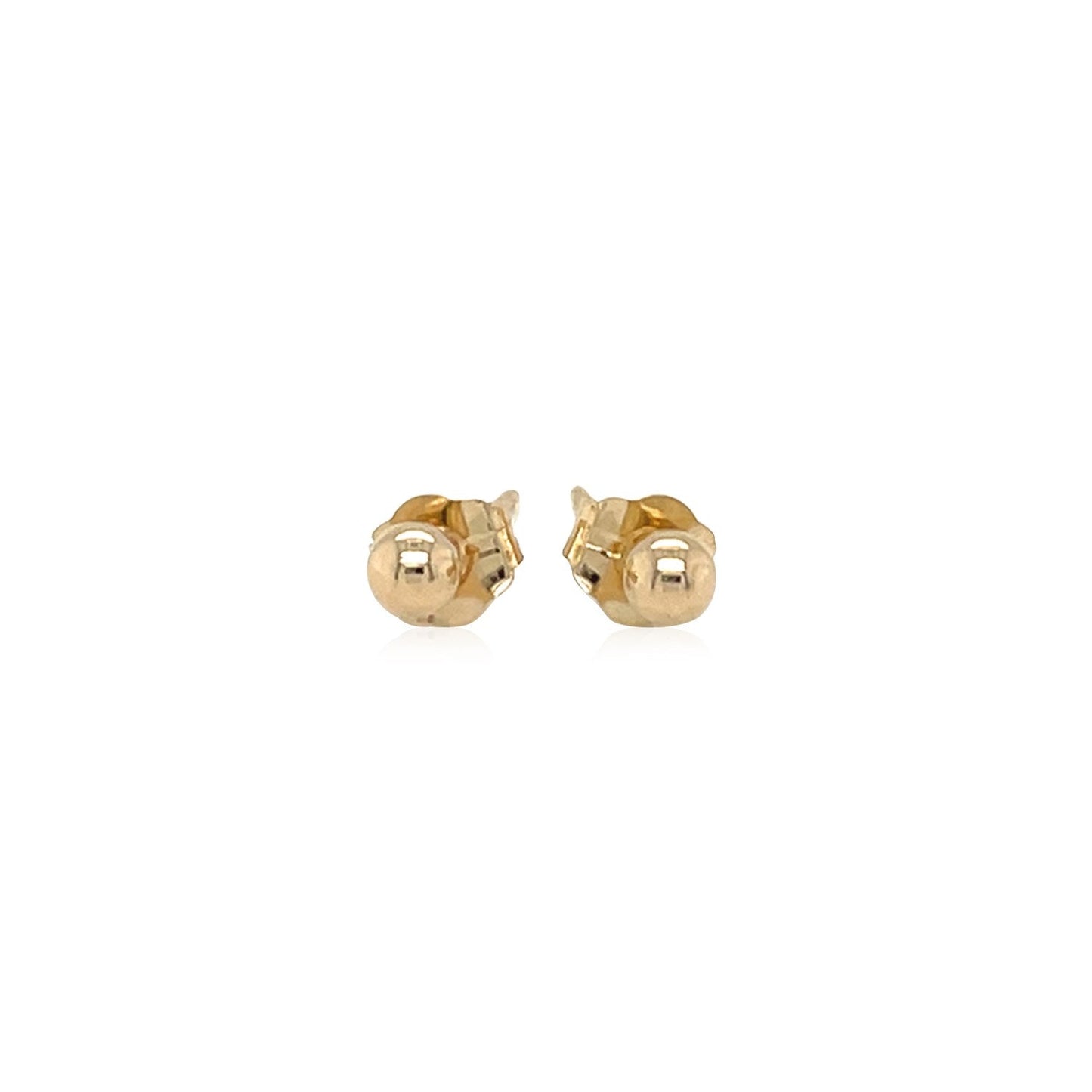 14k Yellow Gold Polished Round Stud Earrings(3mm)