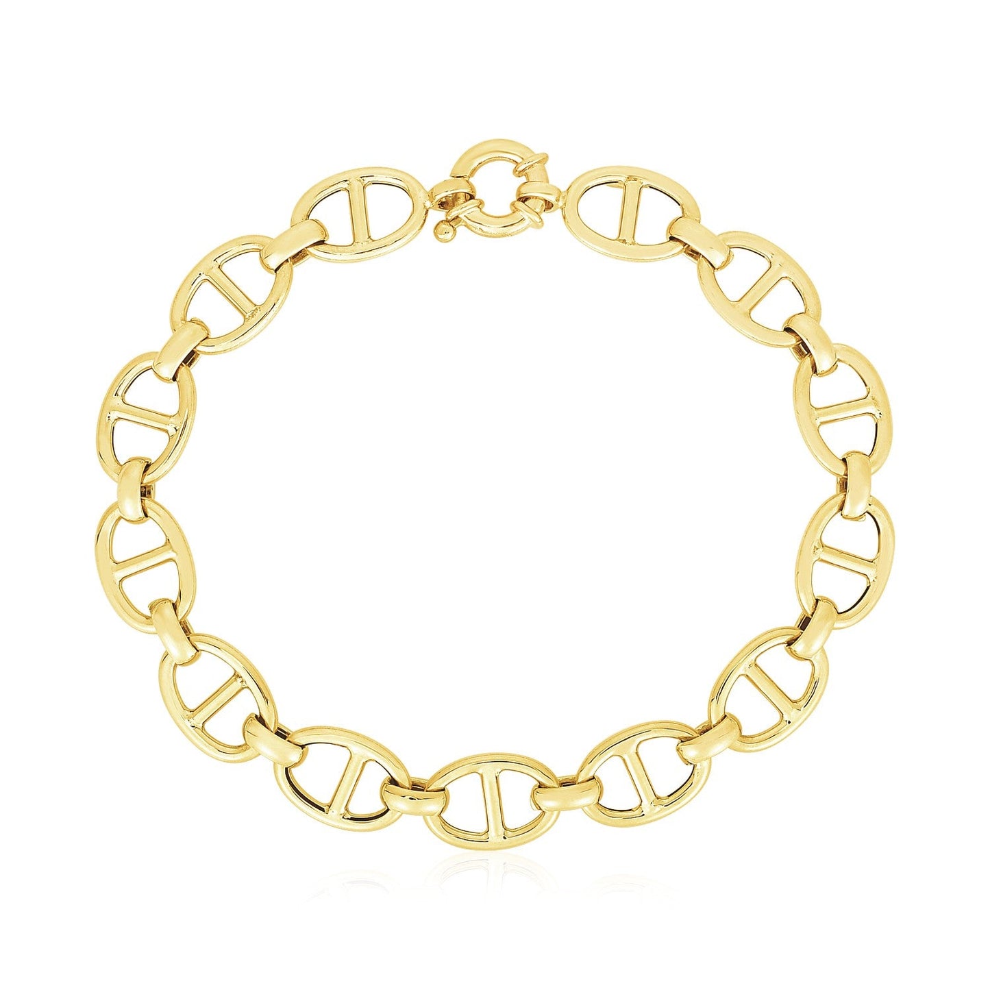 14k Yellow Gold High Polish Mariner Link Bracelet  (8.80 mm)