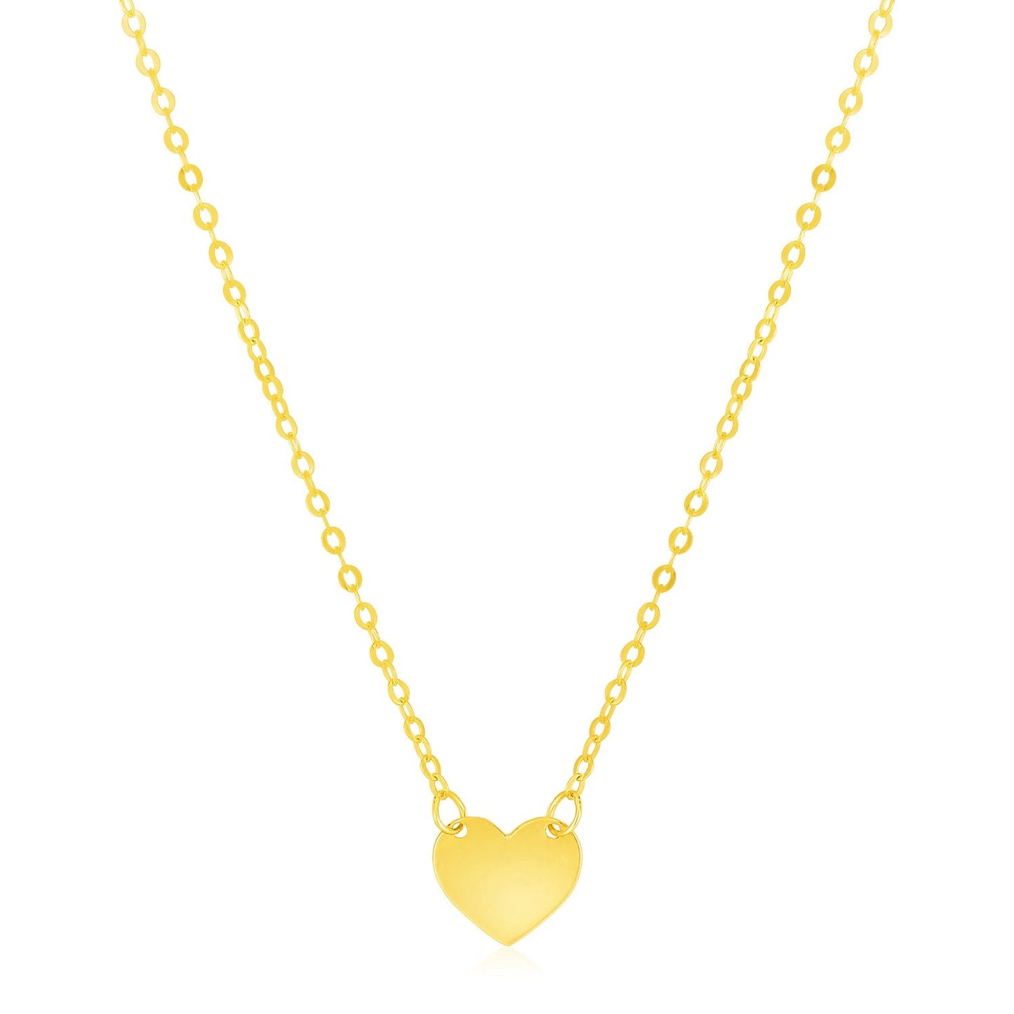 14k Yellow Gold Polished Mini Heart Necklace