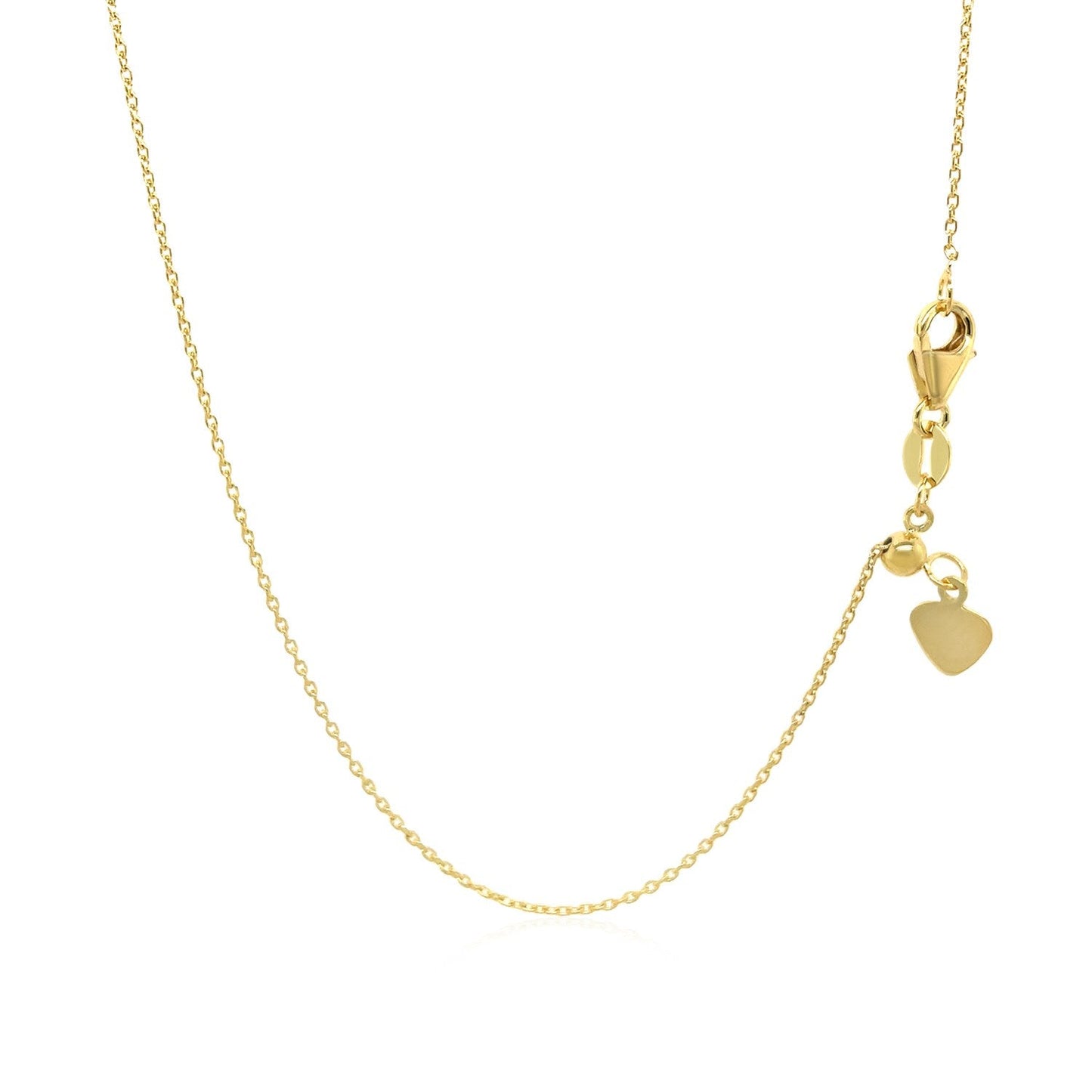 Adjustable Cable Chain in 14k Yellow Gold (0.97 mm)