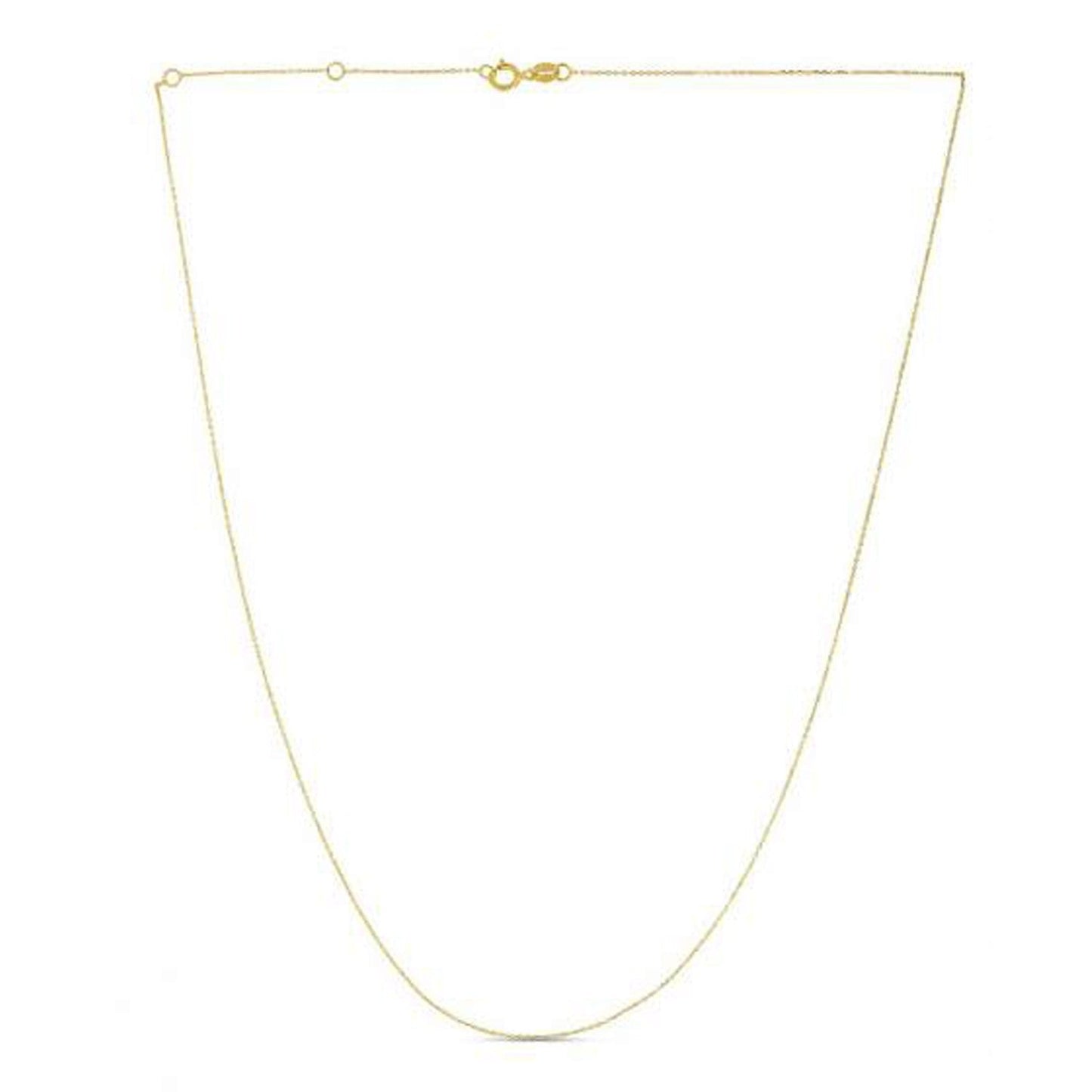 Double Extendable Diamond Cut Cable Chain in Yellow Gold (0.87 mm)