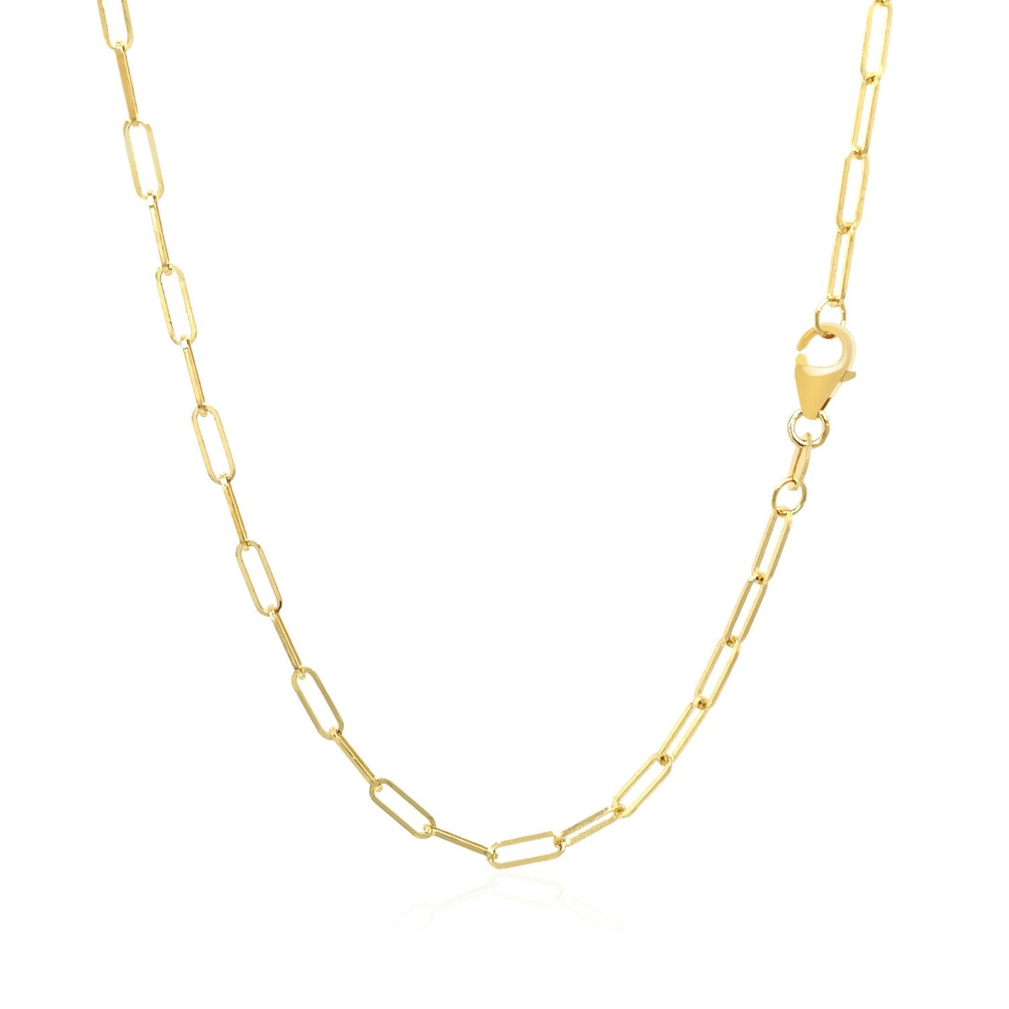 14K Yellow Gold Delicate Paperclip Chain (2.10 mm)