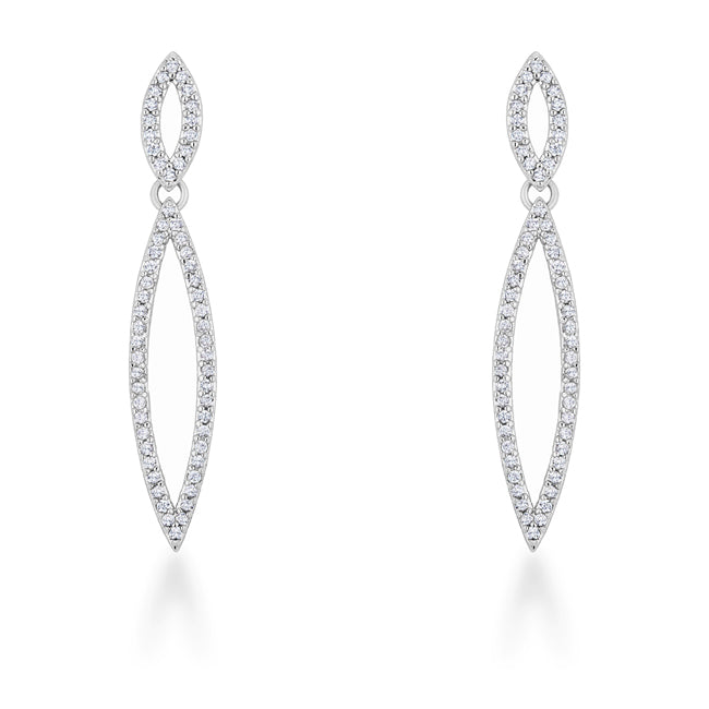 Avera Sara 1.2ct CZ Delicate Double Teardrop Drop Earrings