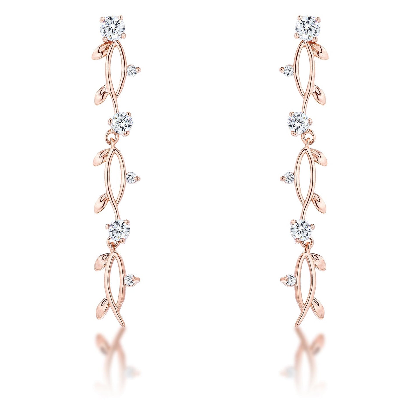Avera 1.1Ct Vine Design Plated Earrings