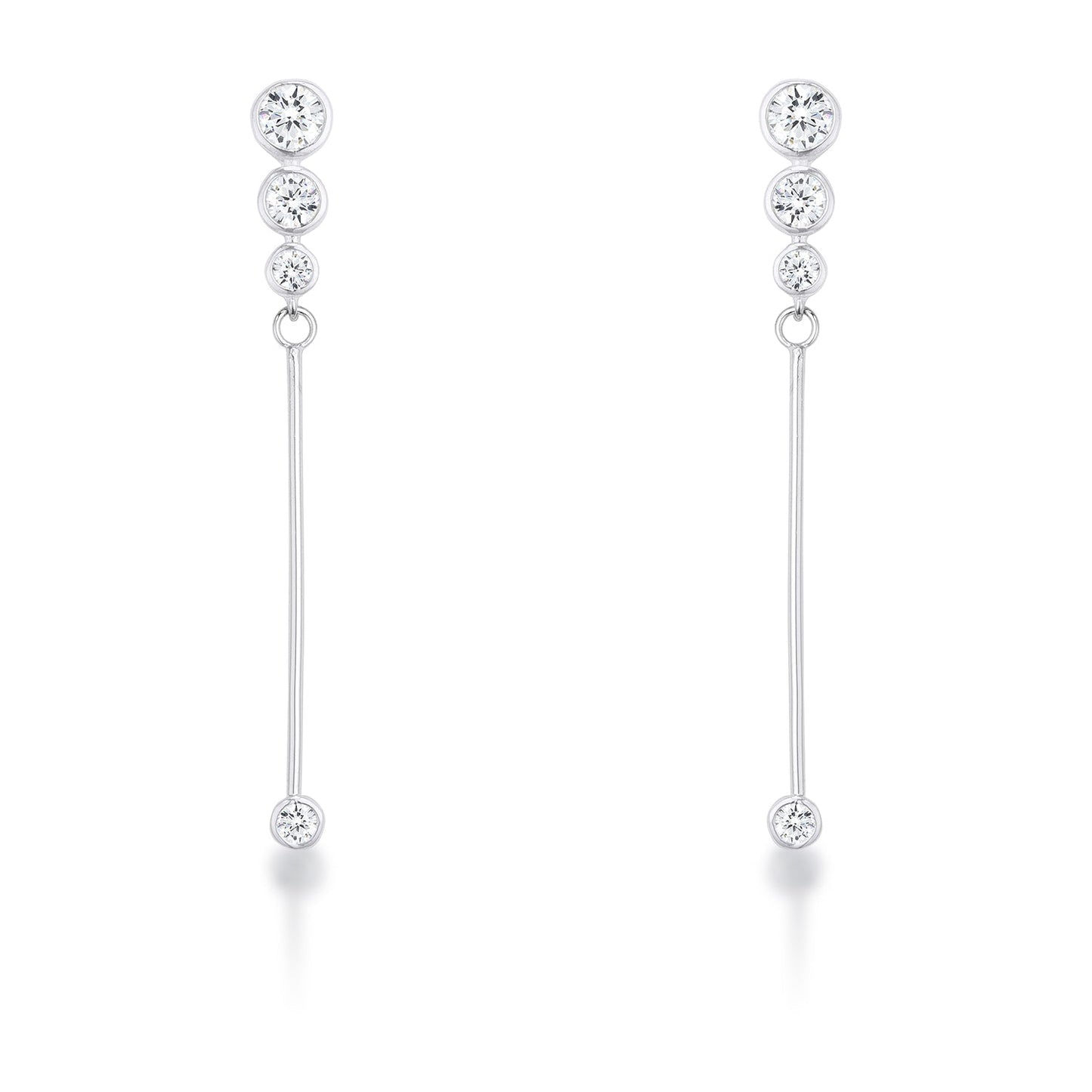 Avera 1.2Ct Graduated Plated Drop Cubic Zirconia Earrings