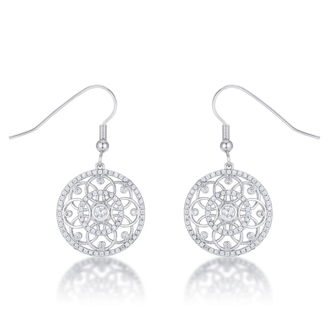 Avera .95 Ct Interlocking Circle and Cubic Zirconia Earrings