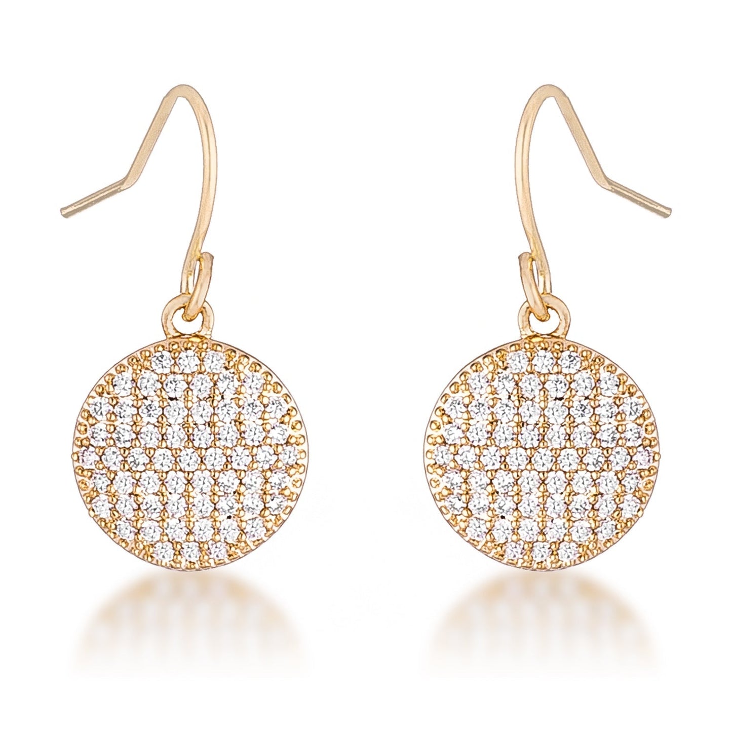Avera .6 Ct Elegant Cubic Zirconia Plated Disk Earrings