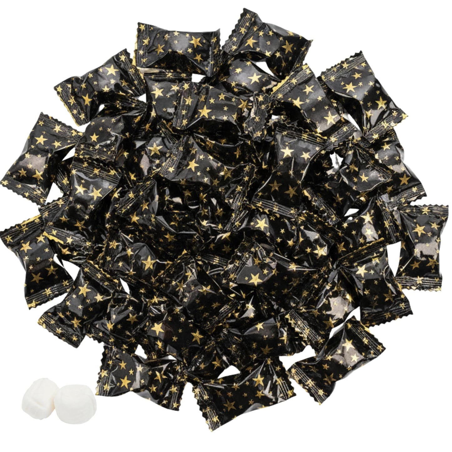 110ct Black & Gold Buttermints – Individually Wrapped Candy for Any Celebration