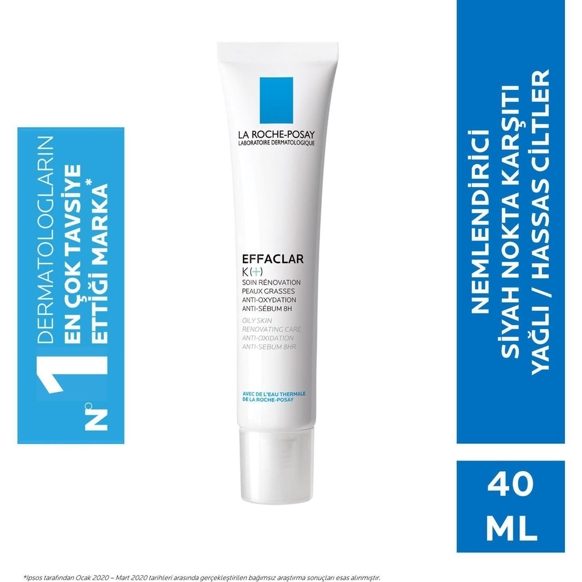 La Roche Posay Effaclar K (+) Sebum Control Face Moisturizer for Oily Skin - Non-Comedogenic & Hypoallergenic
