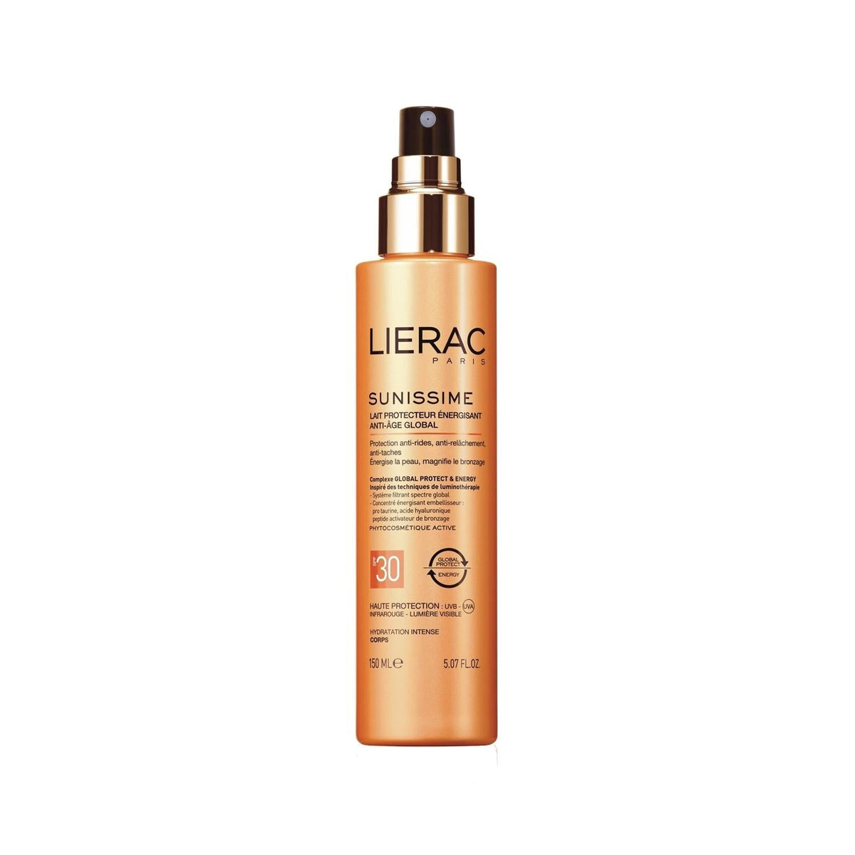 Lierac Sunissime Energizing Protective Sunscreen Lotion SPF30 - 150ml - Moderate UV Protection & Energizing Benefits