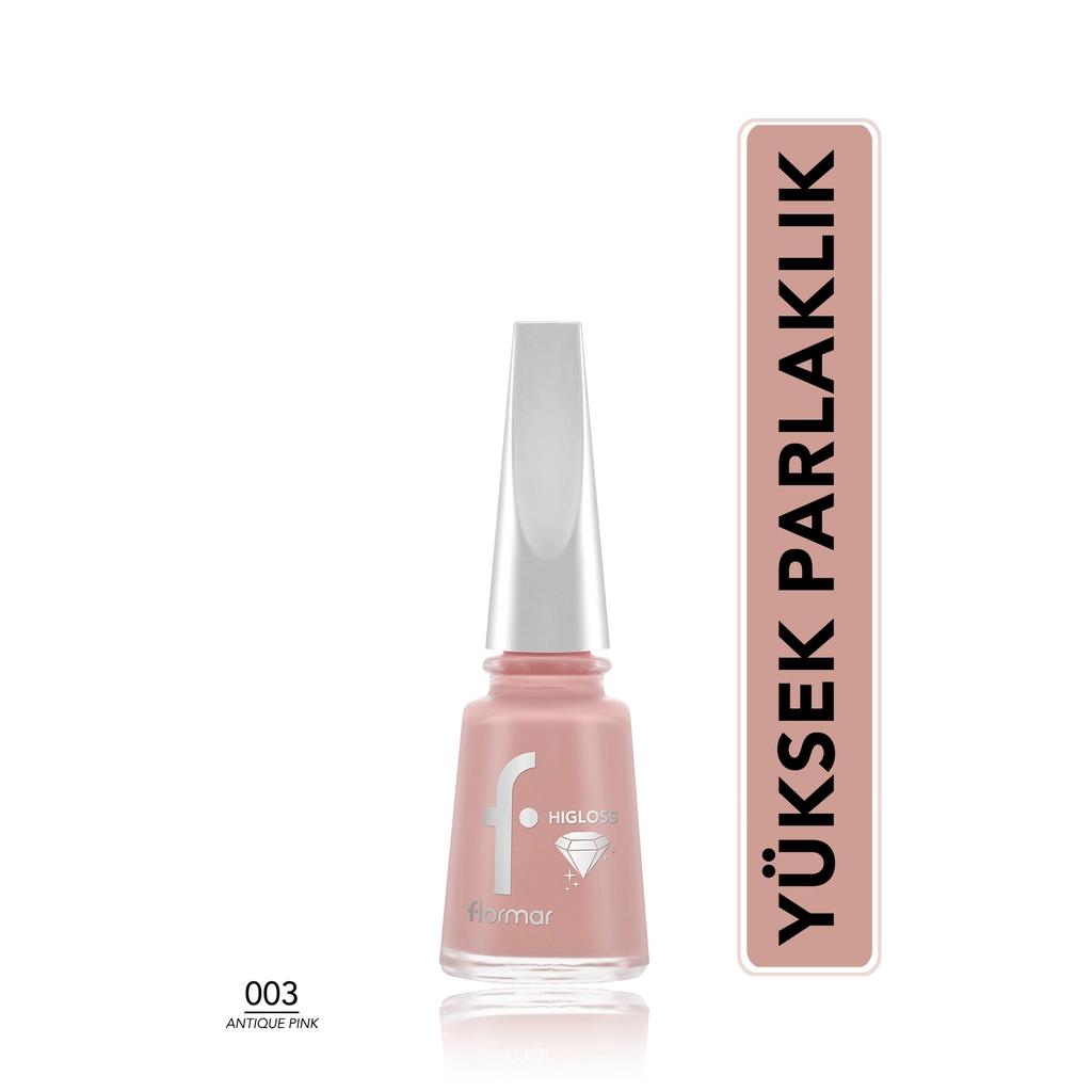 Flormar Higloss Long-Lasting Gel Look Nail Polish 003 Antique Pink