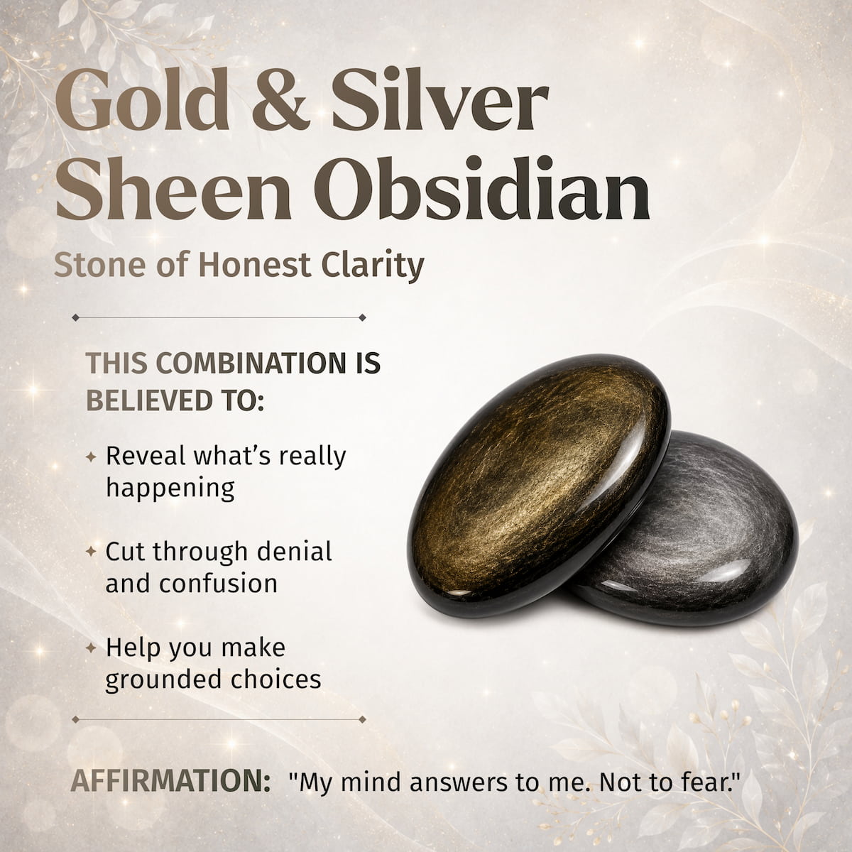 The Upper Hand – Gold & Silver Sheen Obsidian Points